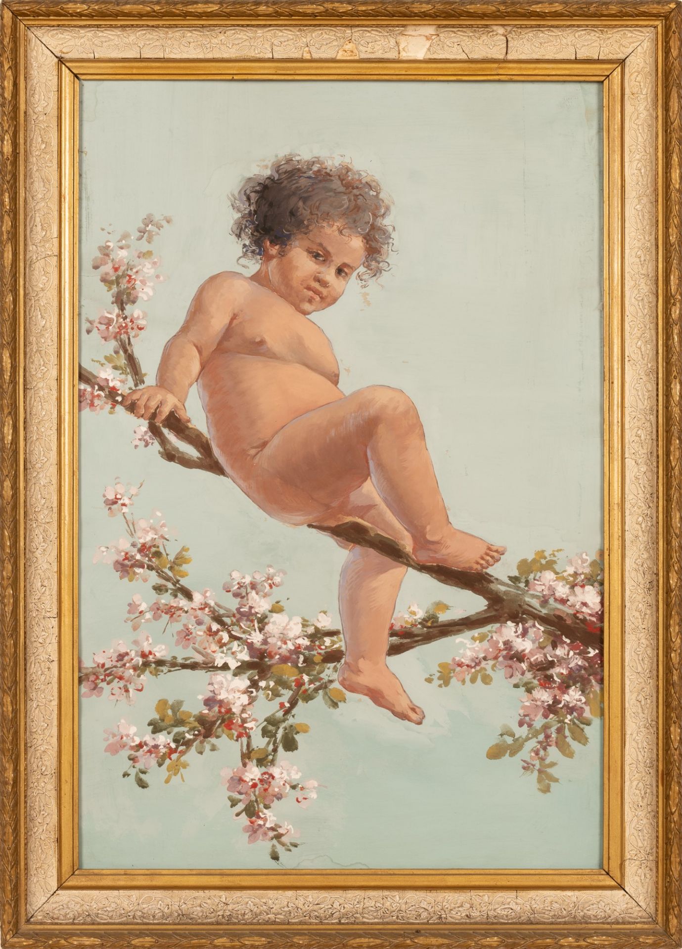 Bambino nudo su mandorlo in fiore - Image 3 of 6