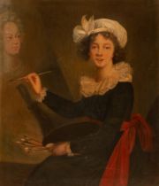 Da un autoritratto della Le Brun mentre dipinge la Regina Maria Antonietta