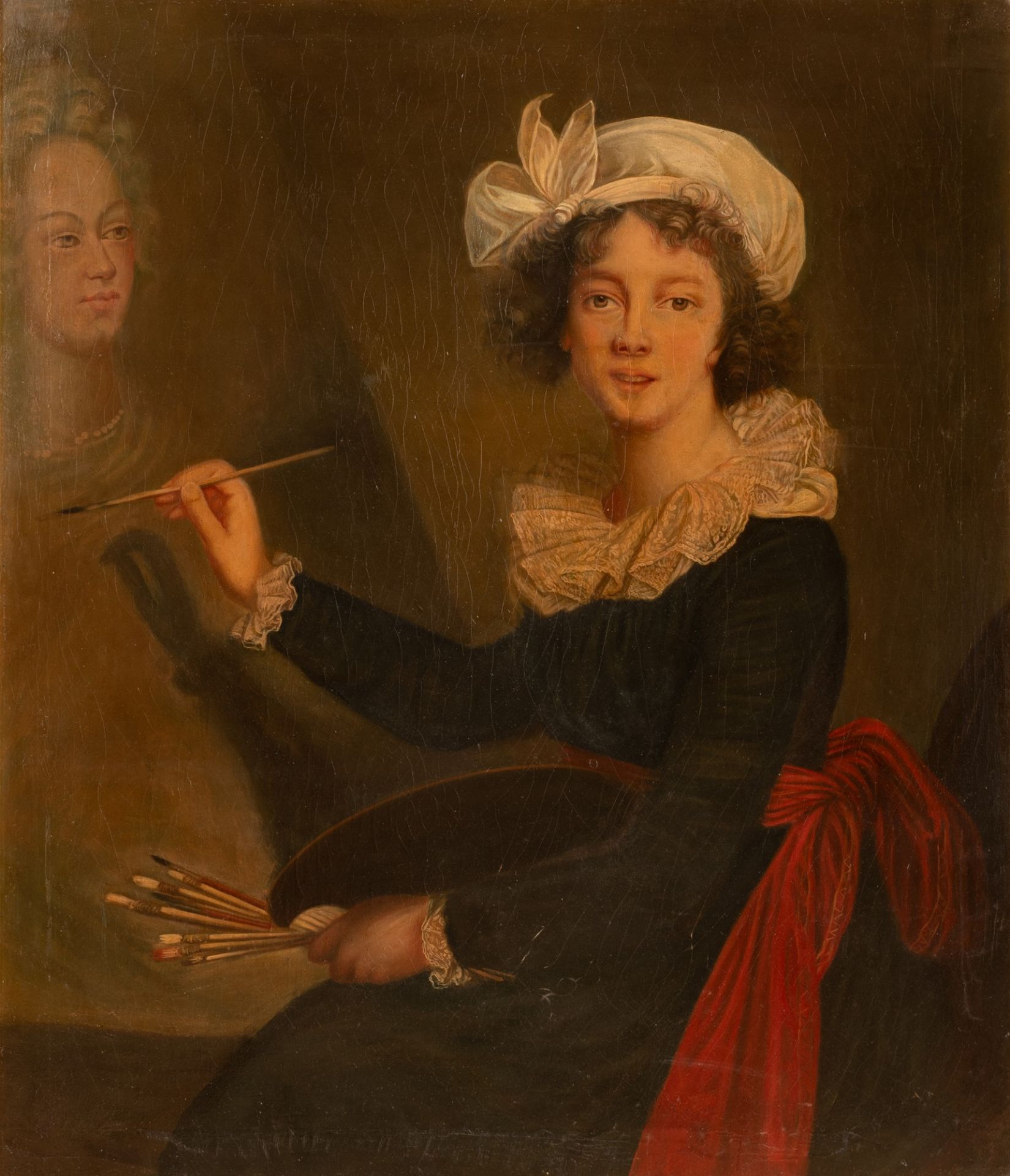 Da un autoritratto della Le Brun mentre dipinge la Regina Maria Antonietta