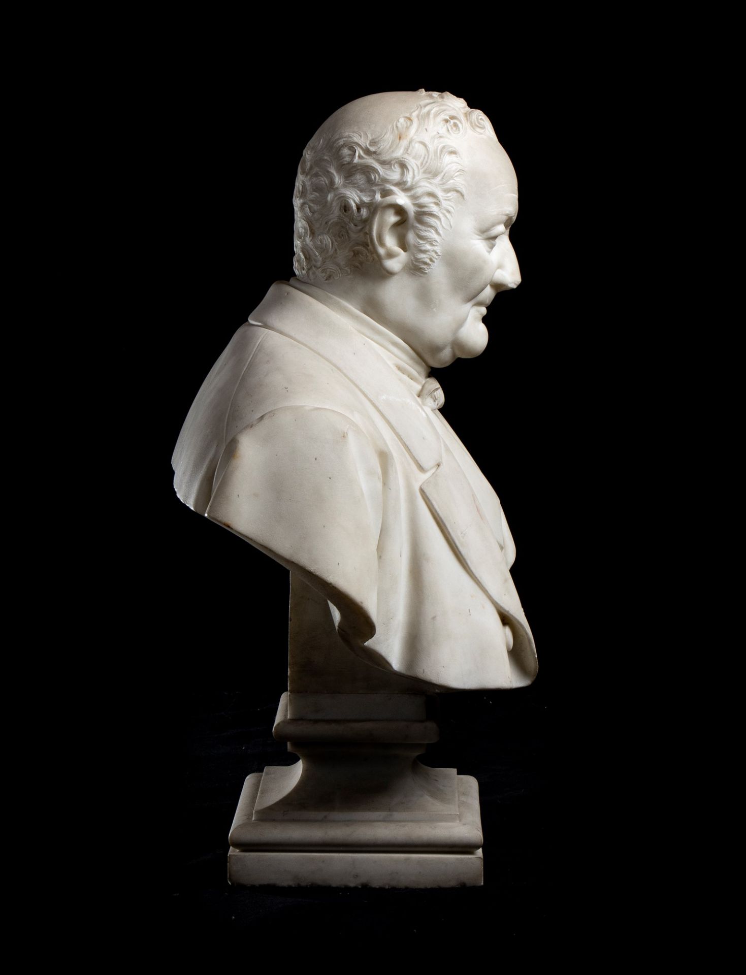 Busto virile in marmo bianco - Image 5 of 5