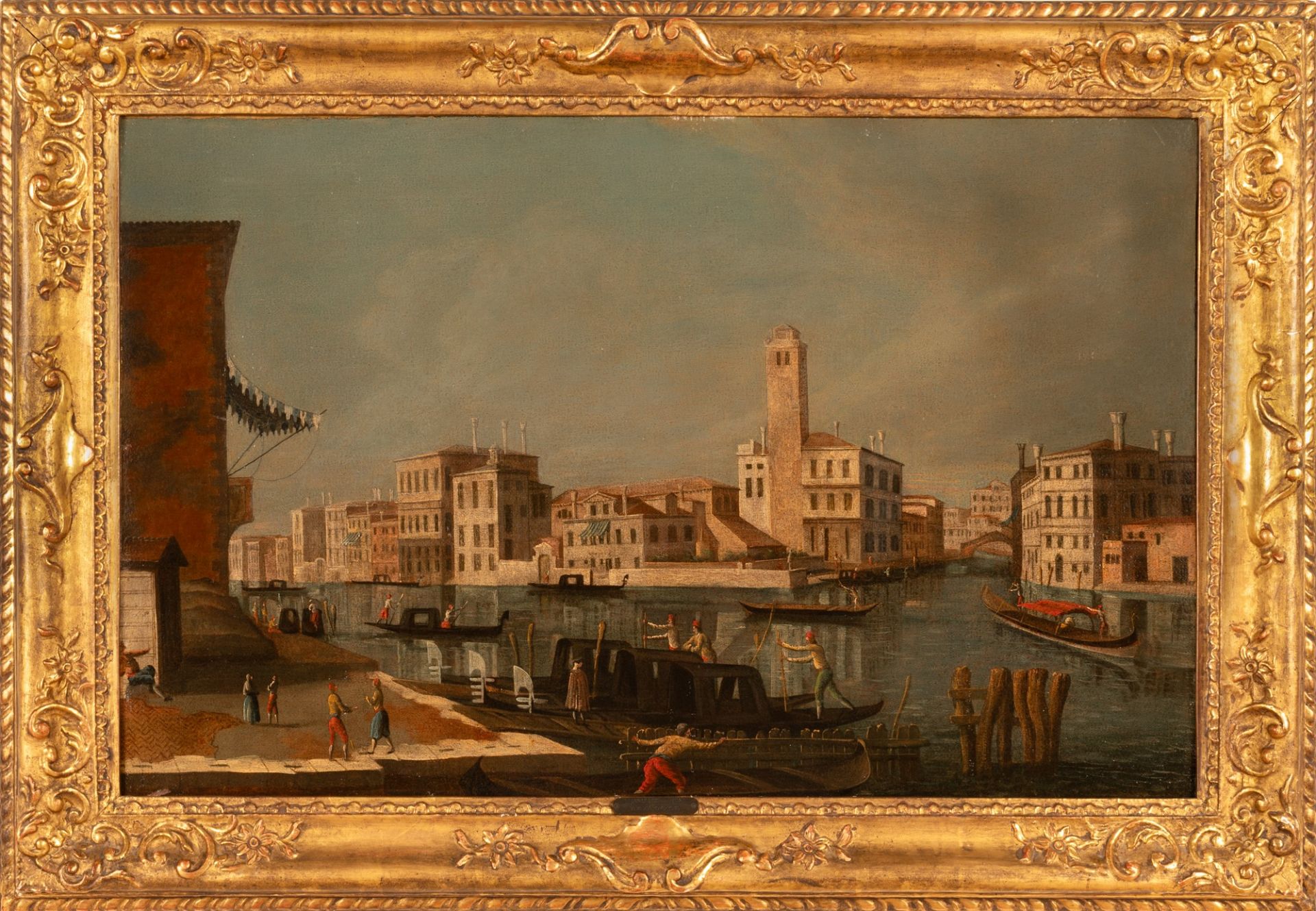 Coppia di vedute raffiguranti Venezia: il Canal Grande verso Cannaregio con la chiesa di San Geremia - Image 18 of 21