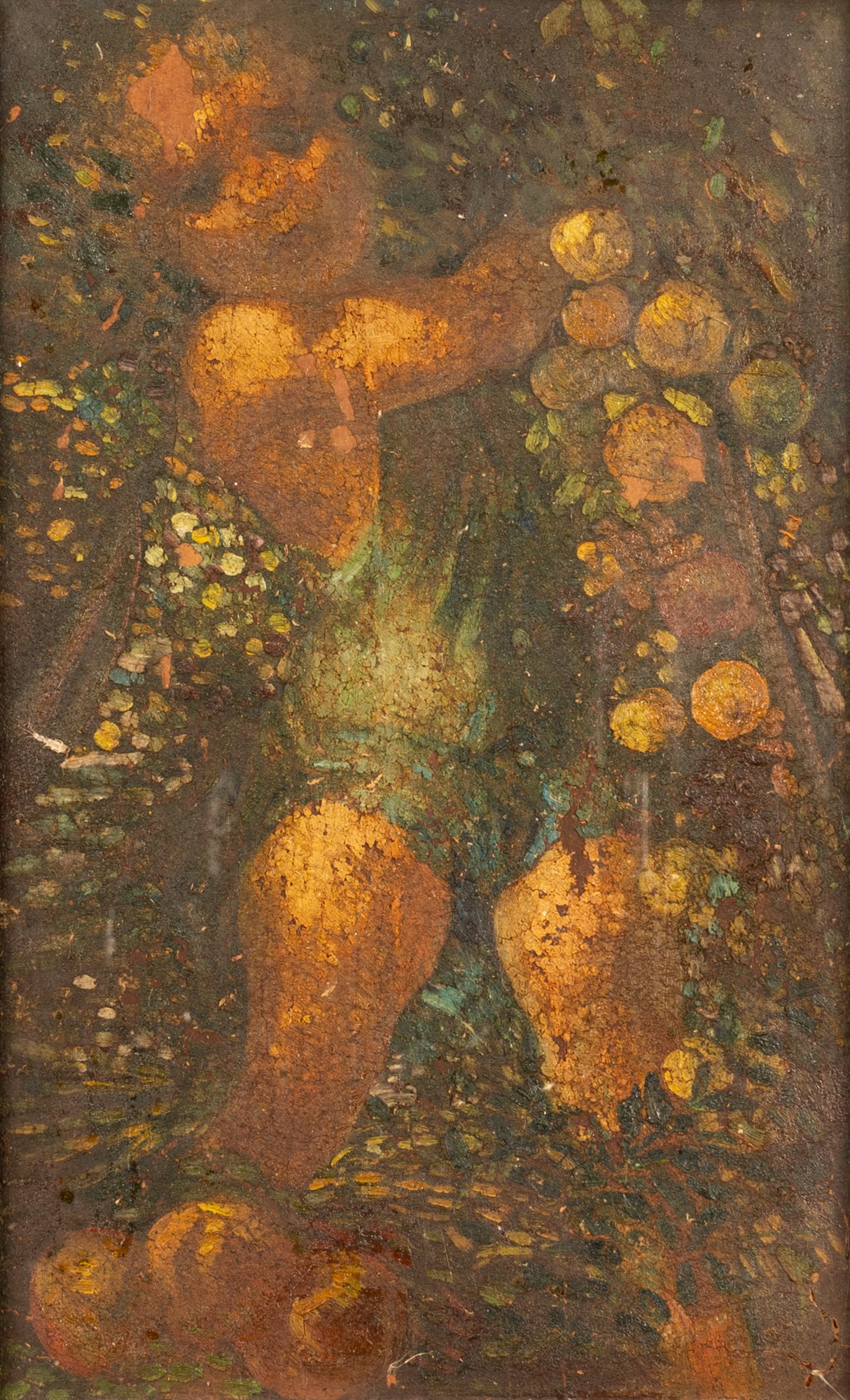 Putto tra fiori e frutti 