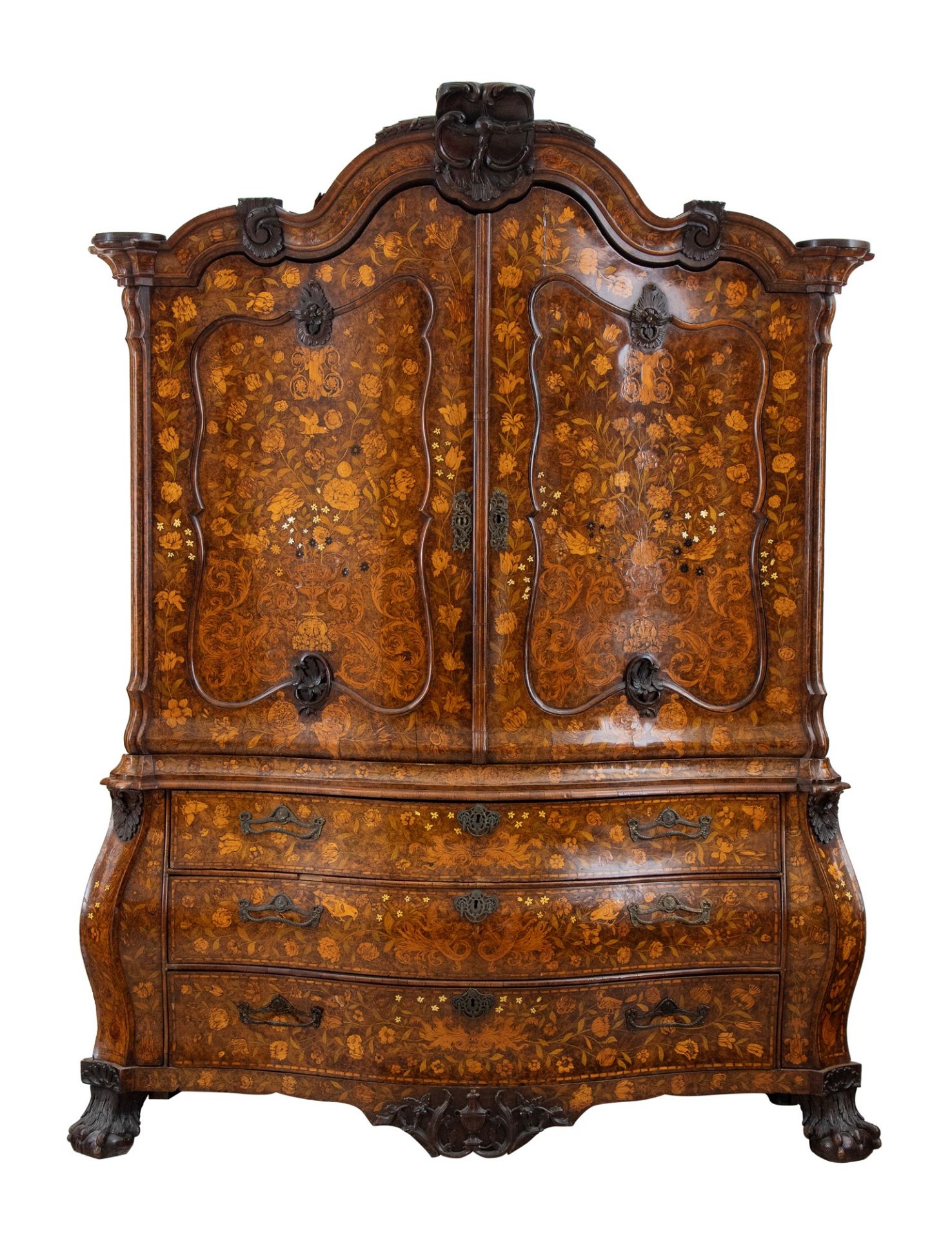 Grande ed importante trumeau olandese degli inizi del XVIII secolo in legno di rovere lastronato in  - Image 2 of 26
