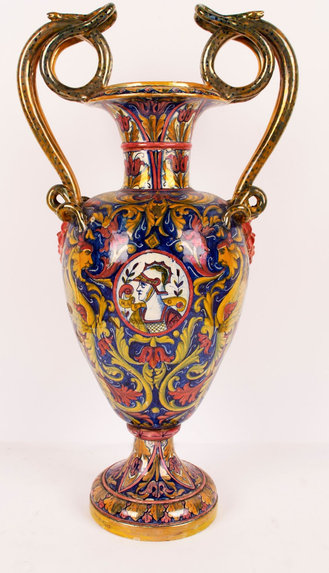 Grande vaso a lustro rosso e oro. Manifattura Gualdo Tadino, inizi del XX secolo. - Image 4 of 6