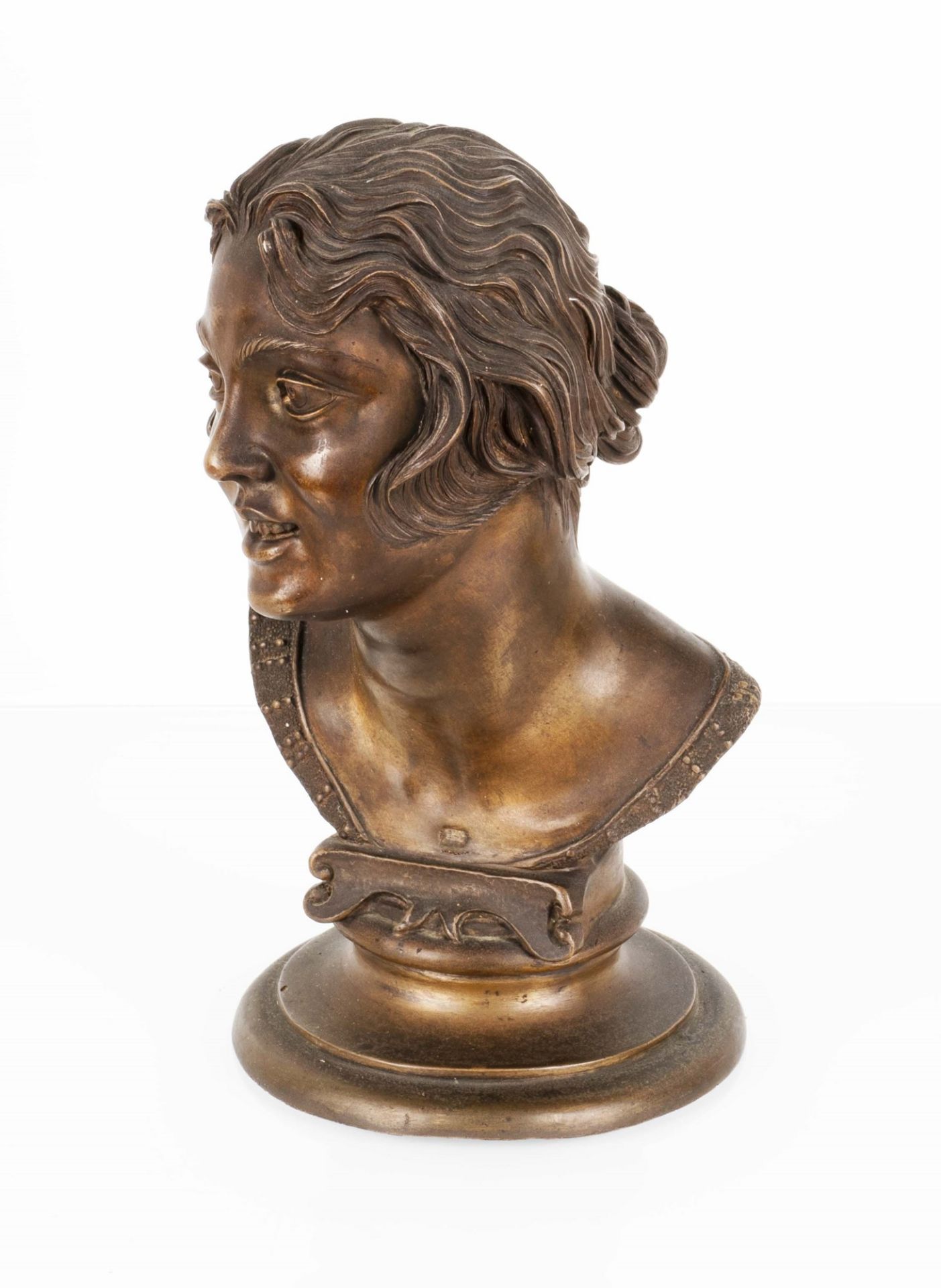 Piccola scultura in bronzo, busto di ragazza - Image 2 of 3