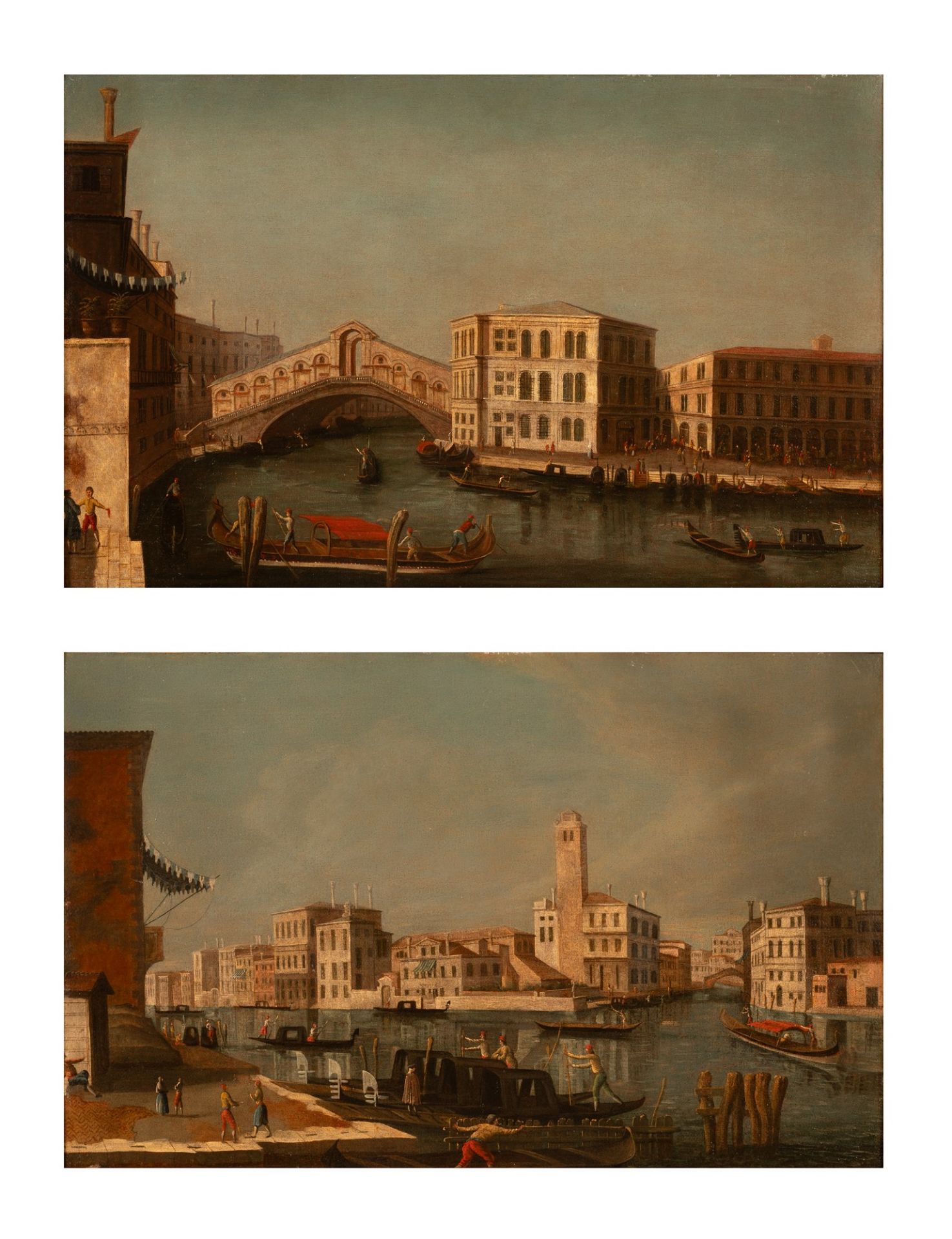 Coppia di vedute raffiguranti Venezia: il Canal Grande verso Cannaregio con la chiesa di San Geremia - Image 4 of 21