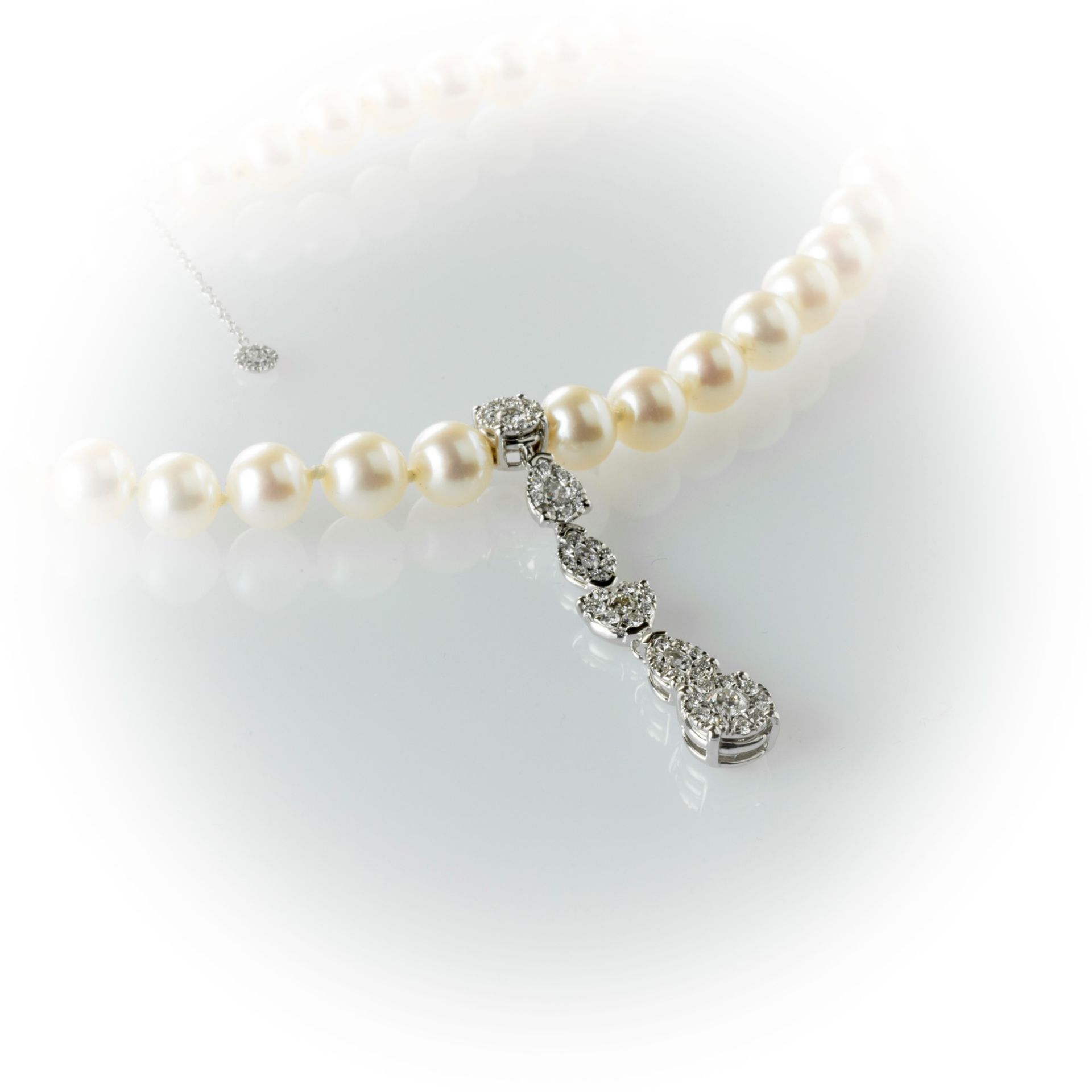 Collana di perle coltivate giapponesi Recarlo con ciondolo centrale costituito da sei elementi con d - Image 2 of 4