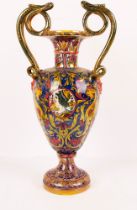 Grande vaso a lustro rosso e oro. Manifattura Gualdo Tadino, inizi del XX secolo.