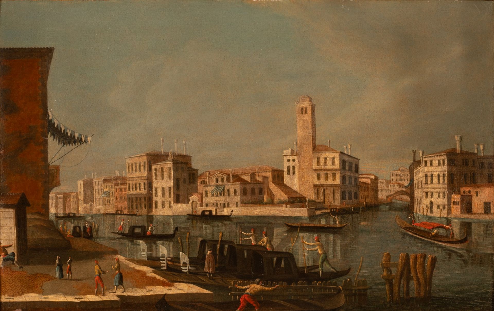 Coppia di vedute raffiguranti Venezia: il Canal Grande verso Cannaregio con la chiesa di San Geremia - Image 16 of 21
