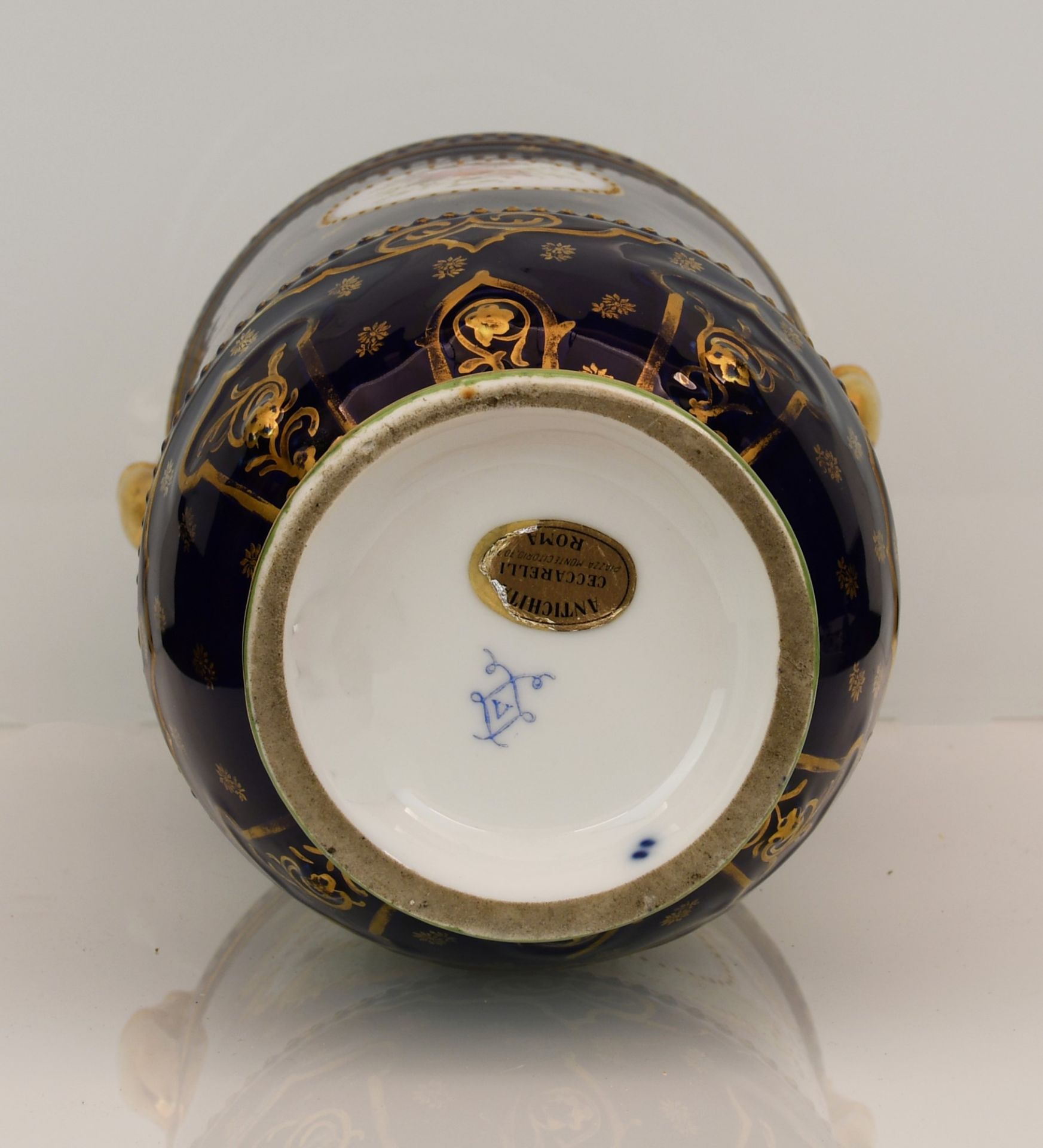 Grande vaso in ceramica con coperchio Sevres cassolettes in ceramica di Sevres XIX Sec. a smalto, po - Bild 6 aus 6