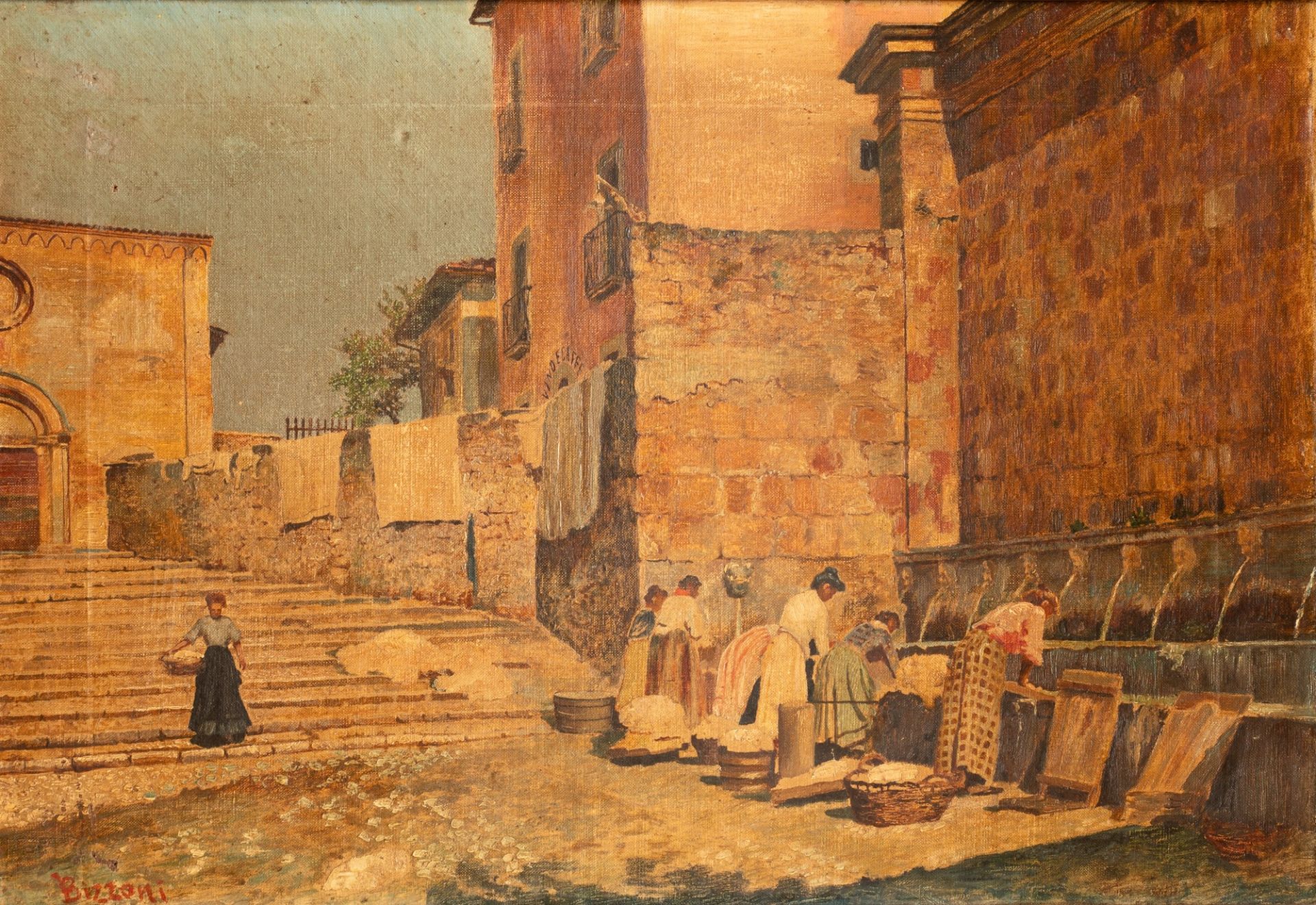 Donne che lavano alla Fontana delle 99 Cannelle de L'Aquila