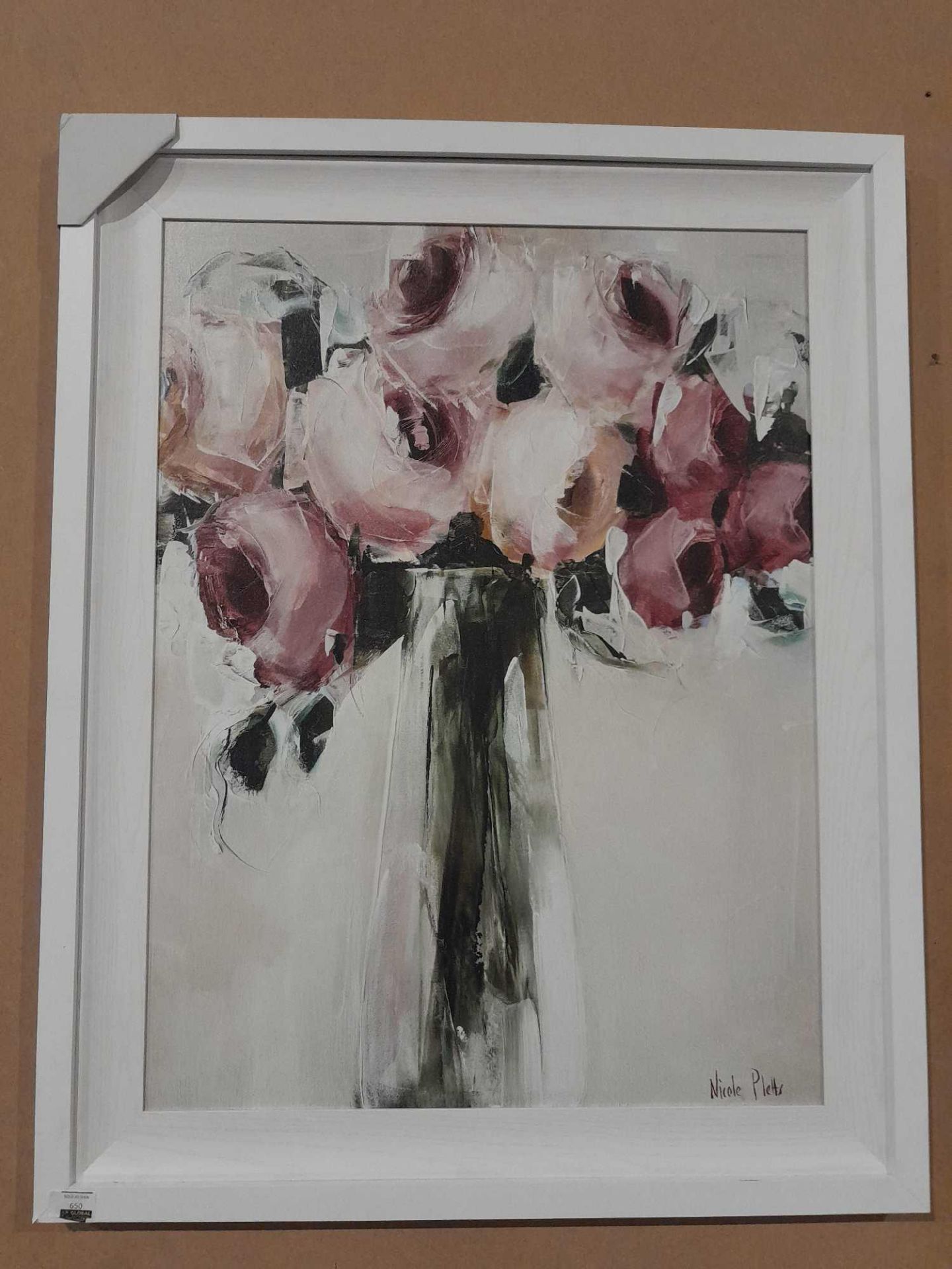 RRP £155 Nicole Pletts - Pink Roses Embellished Framed Canvas Print, 96 X 76Cm - Image 2 of 2