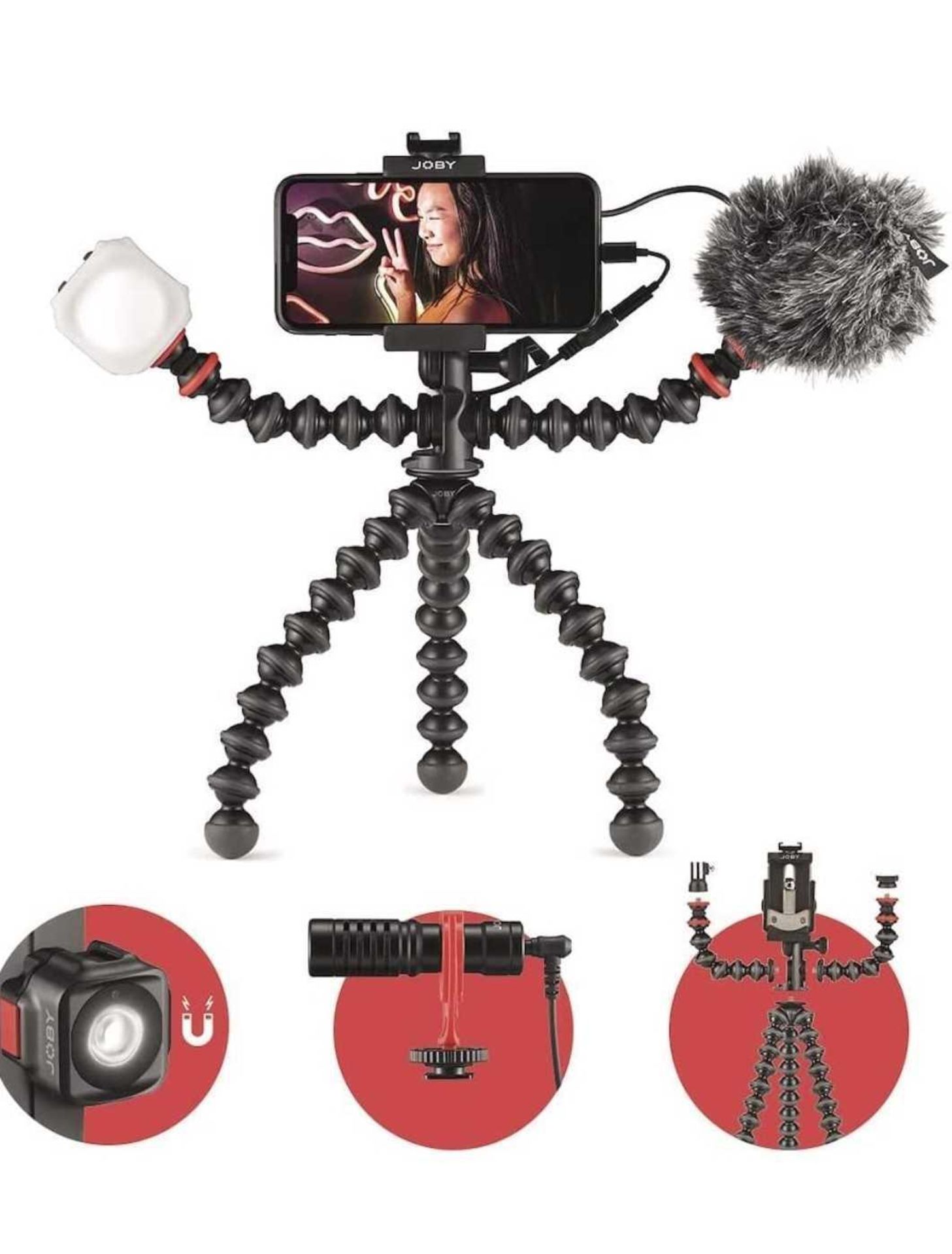 RRP £200 Boxed Joby Gorillapod Mobile Vlogging Kit