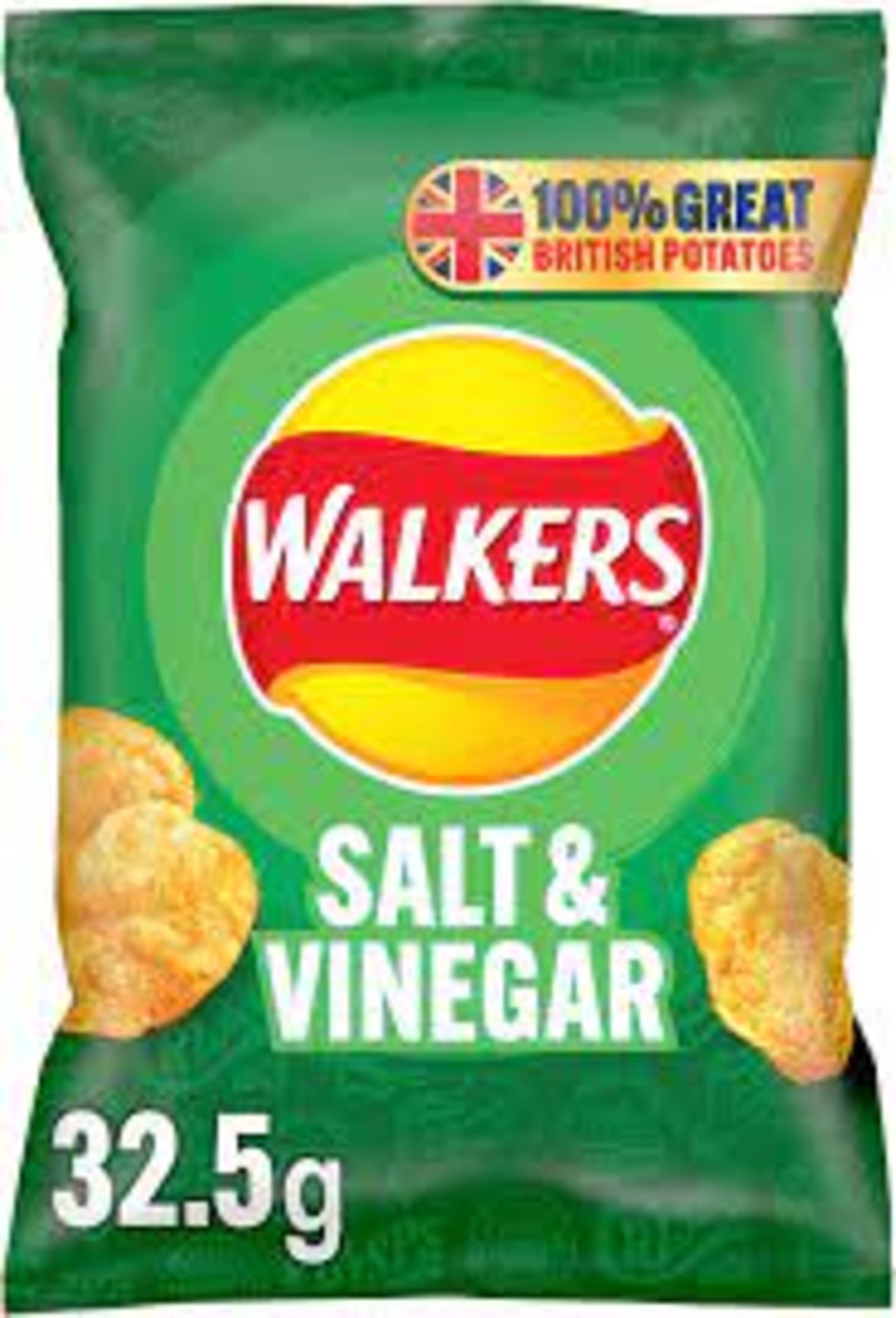 RRP £3570 (Approx. Count 330) spW47J0757Y Walkers Salt and Vinegar Crisps, 32.5g (Case of 32)