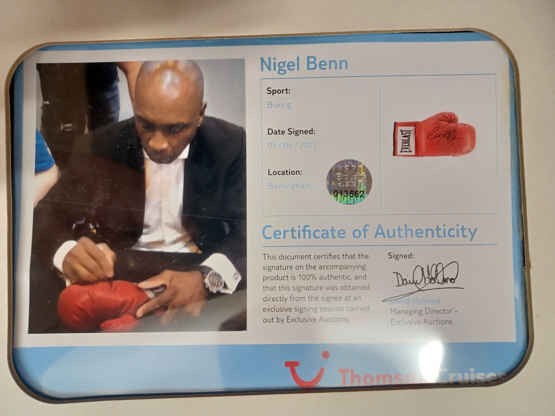 Authentic Nigel Benn Signed Boxing Glove - Image 2 of 2