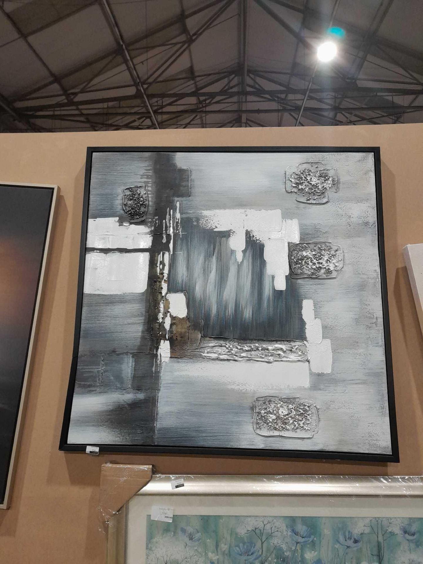RRP £150 Framed Abstract Canvas, Greys - Image 2 of 2