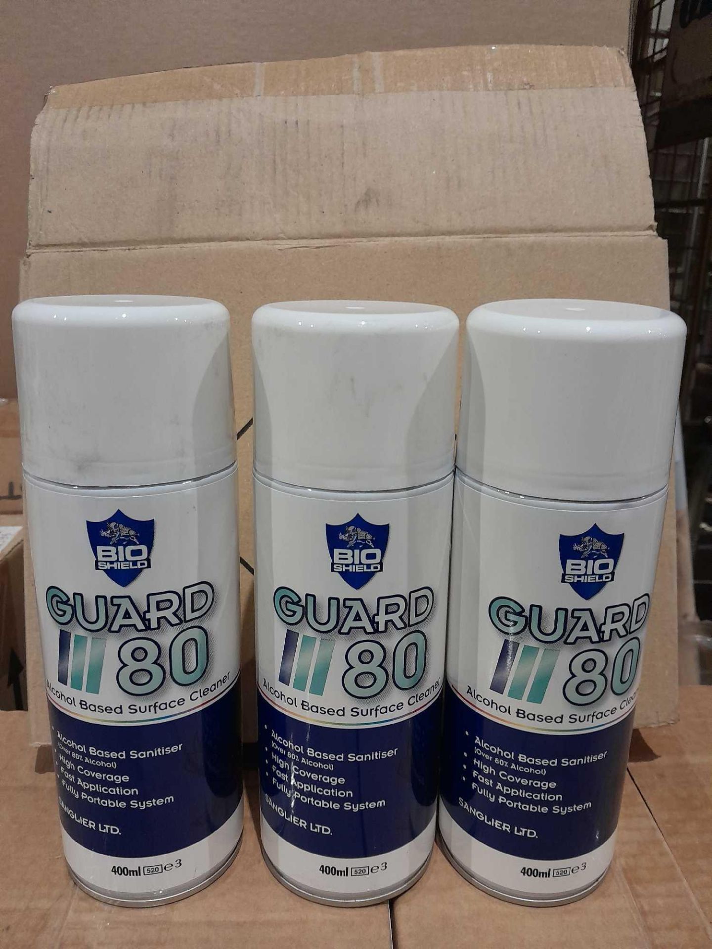 RRP £ 8532 Lot To Contain 4 Boxes Of 3O Hand Sanitiser Olser Wash & 79 Boxes Of 12 Guard 80 - Image 2 of 3