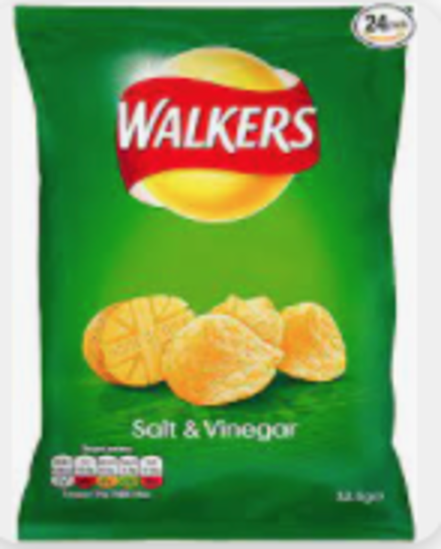 RRP £3570 (Approx. Count 330) spW47J0757Y Walkers Salt and Vinegar Crisps, 32.5g (Case of 32)