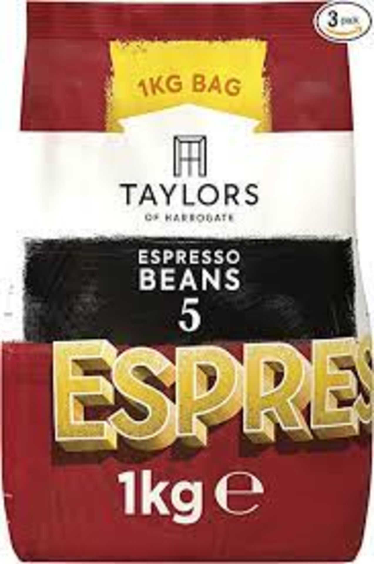 RRP £1105 (Approx. Count 37) spW26Y4694i "Taylors of Harrogate Espresso Beans, 1kg (Pack of 3) - Image 2 of 3