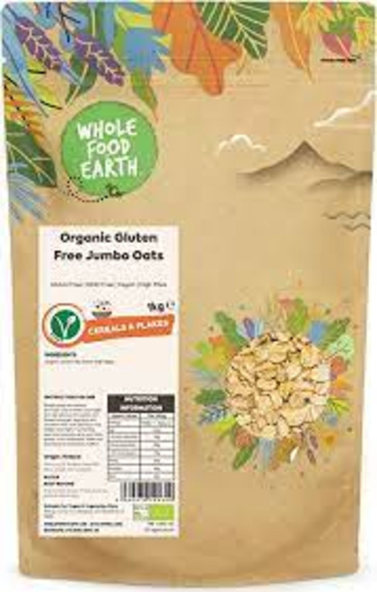 RRP £822 (Approx. Count 82) pId012f0Vi "Wholefood Earth Organic Gluten Free Jumbo Oats ‚Äì 3 kg |