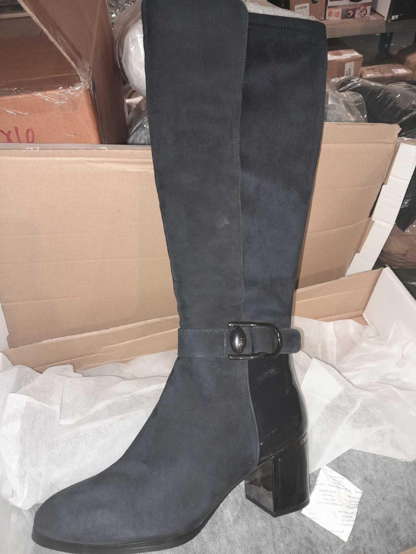 RRP £150 Boxed Moda In Pelle Tanci Knee High Boot, Navy Blue, Size 8 - Image 2 of 3