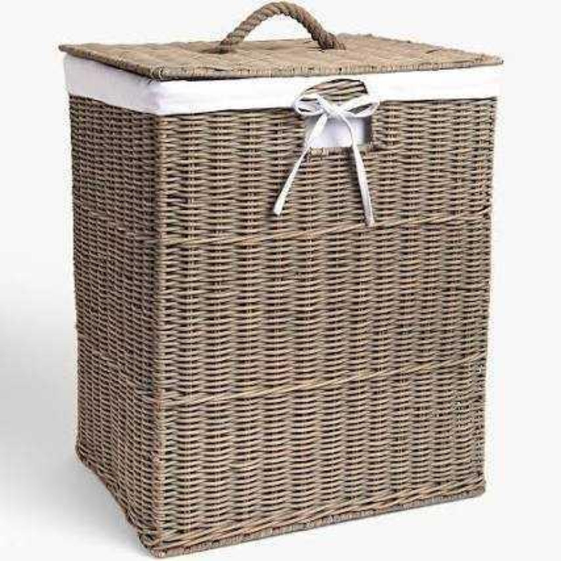 RRP £160 Lot To Contain 2 Boxed Assorted Items To Include A John Lewis Grey Rattan Laundry Basket An