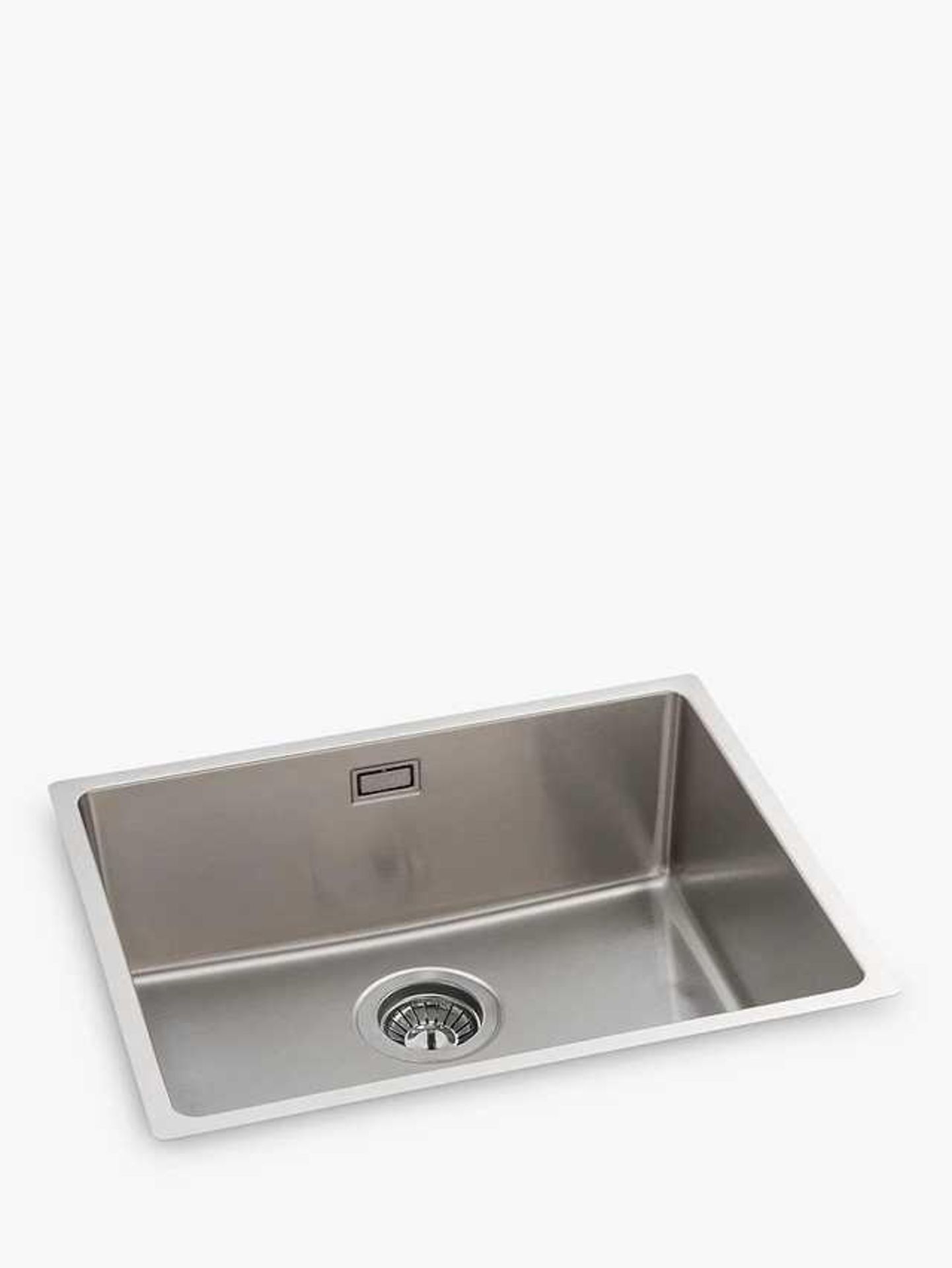 RRP £375 Boxed John Lewis Single Bowl Squared Kitchen Sink, Stainless Steel