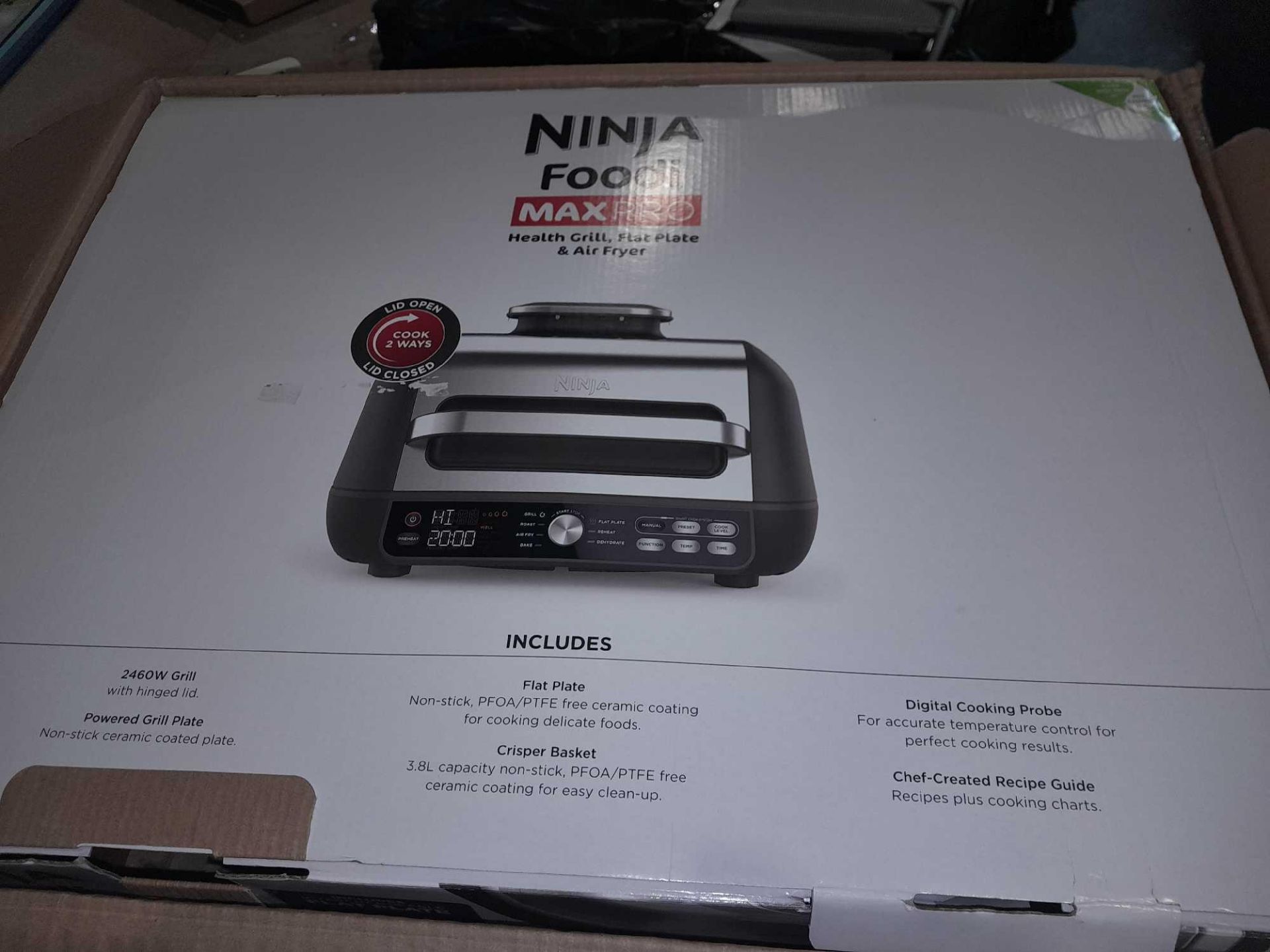 RRP £300 Boxed Ninja Health Grill & Air Fryer With Temperature Probe Ag651Uk (Used) (P) - Image 2 of 3