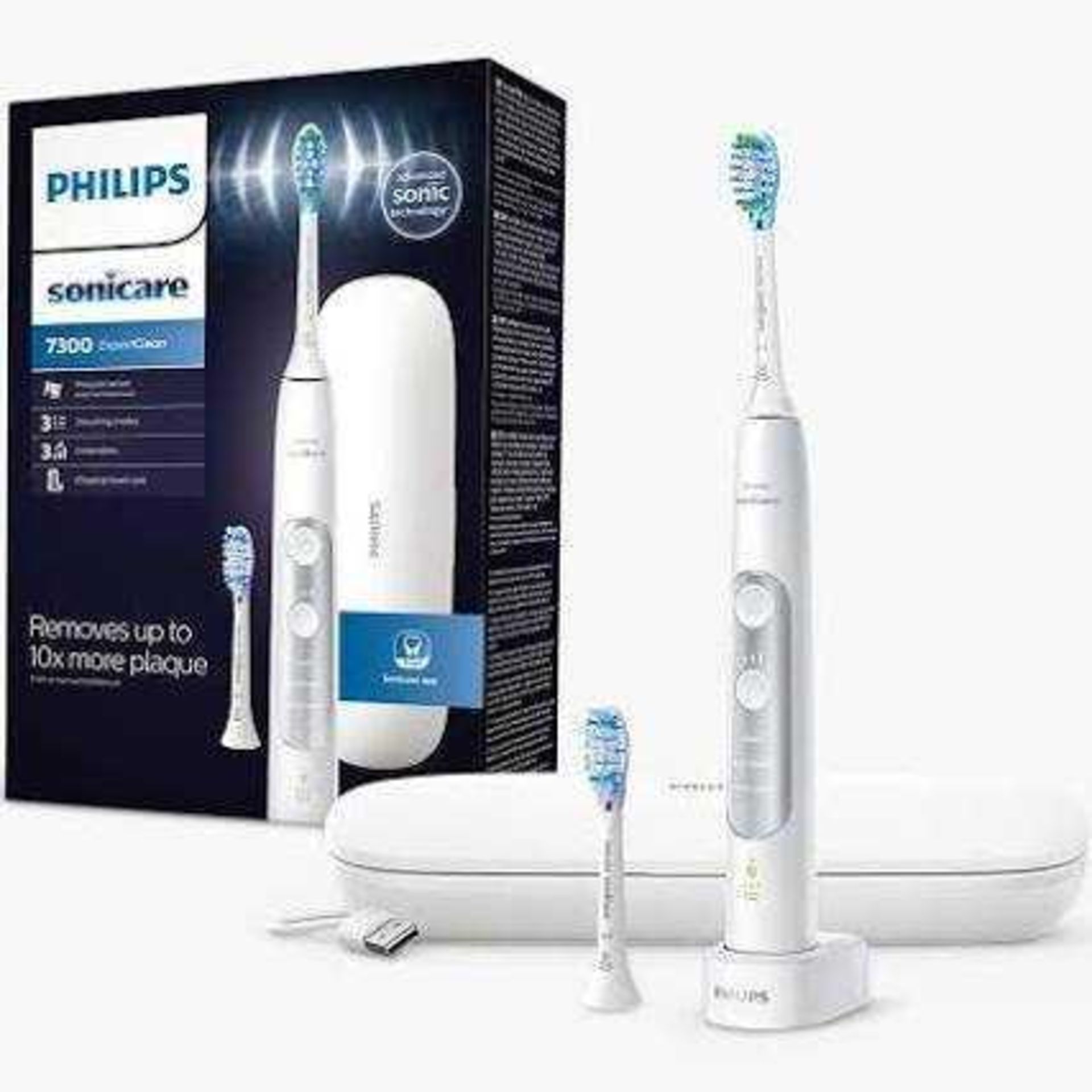 RRP £180 Boxed Philips Sonicare Hx9611 Expert clean 7300 Electric Toothbrush, White