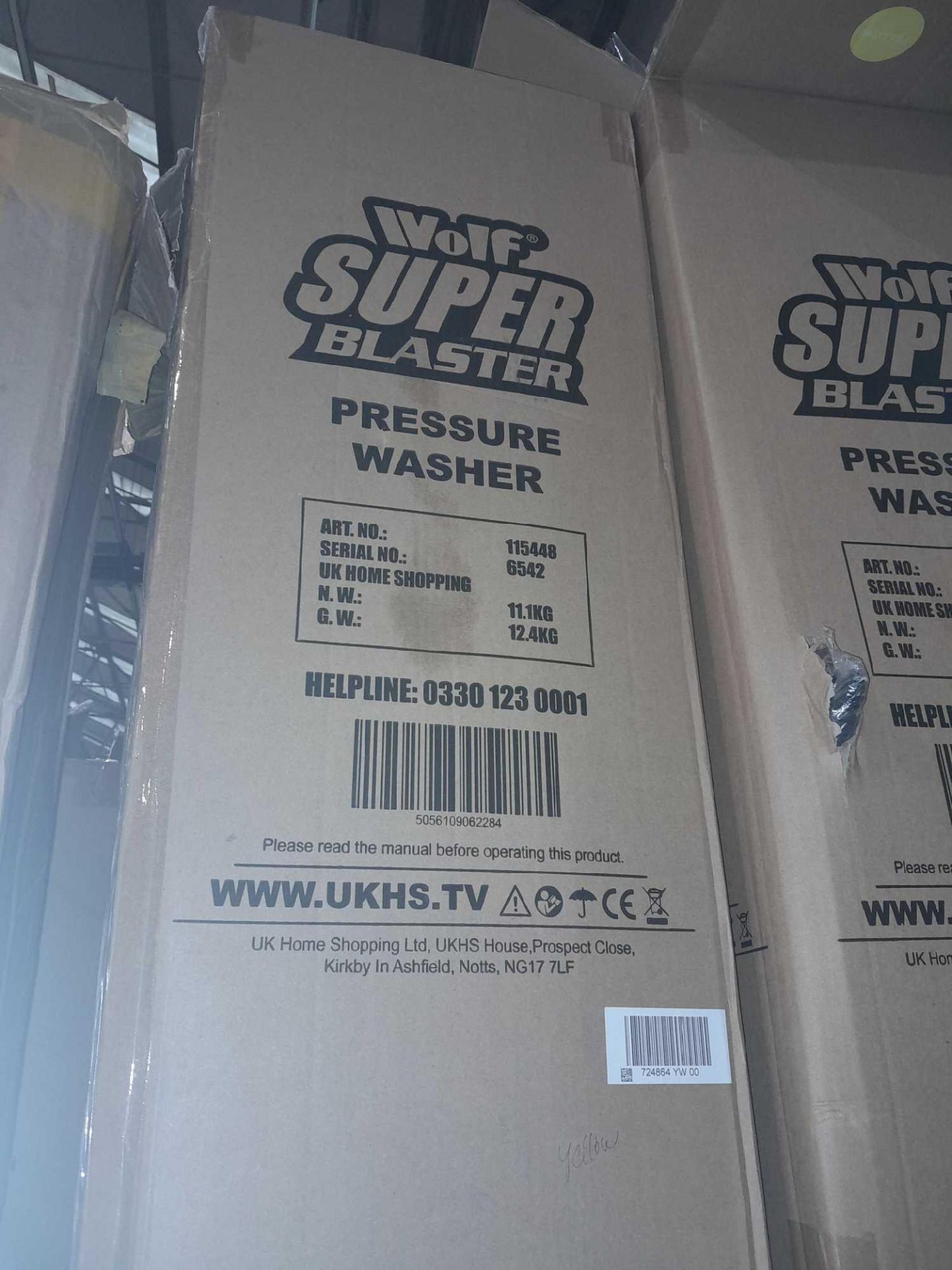 RRP £190 Boxed Brand New Factory Sealed Wolf 140 Bar Super Blaster Pressure Washer With Outdoor & Ca - Image 2 of 2