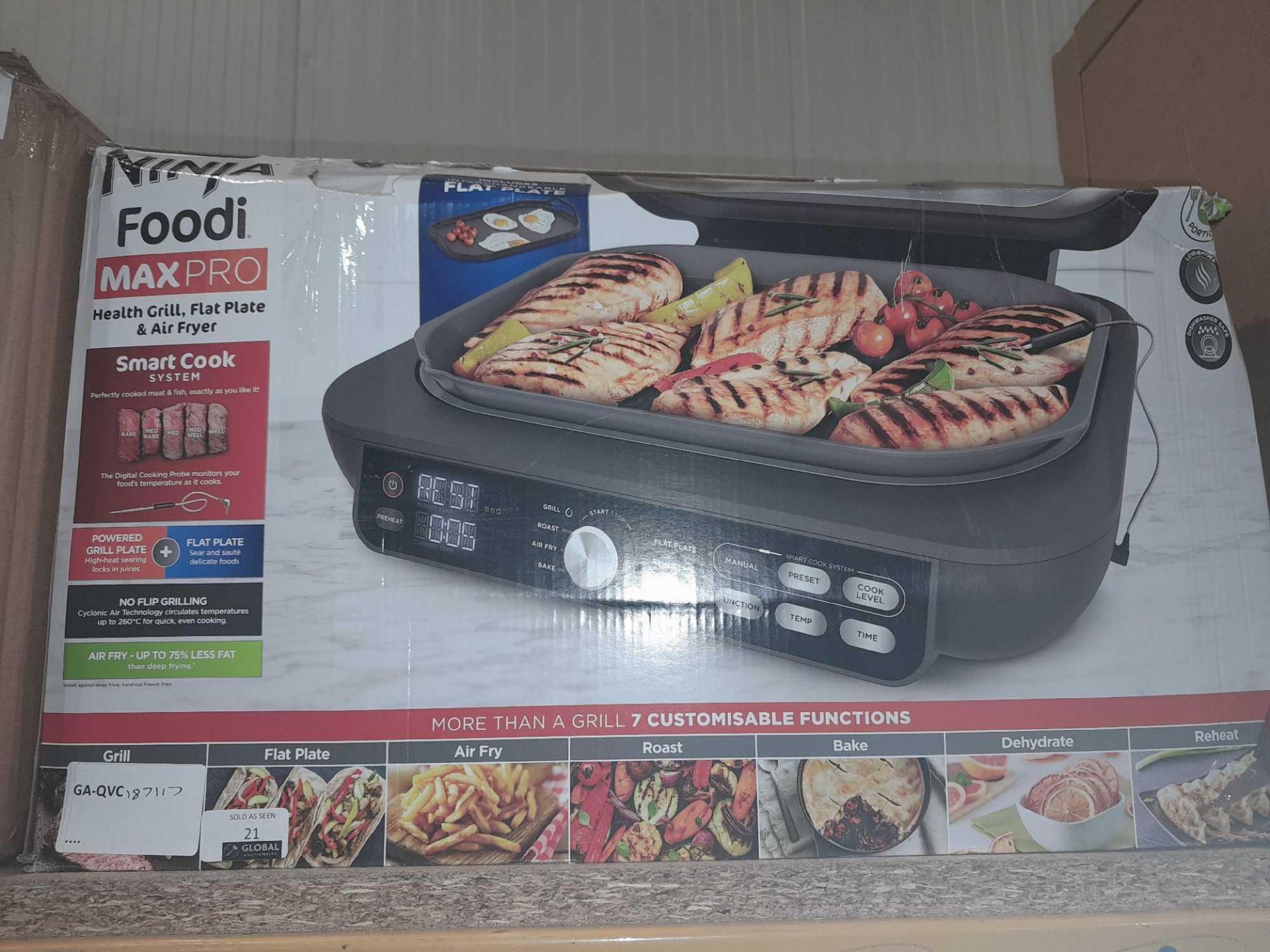 RRP £300 Boxed Ninja Foodi Max Pro Health Grill, Flat Plate & Air Fryer Ag651Uk - Image 2 of 2