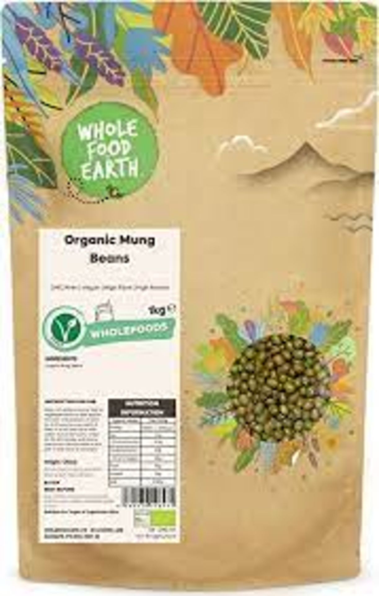 RRP £989 (Approx. Count 103) (A33) spW32n6793J "Wholefood Earth Organic Mung Beans 1kg GMO Free |