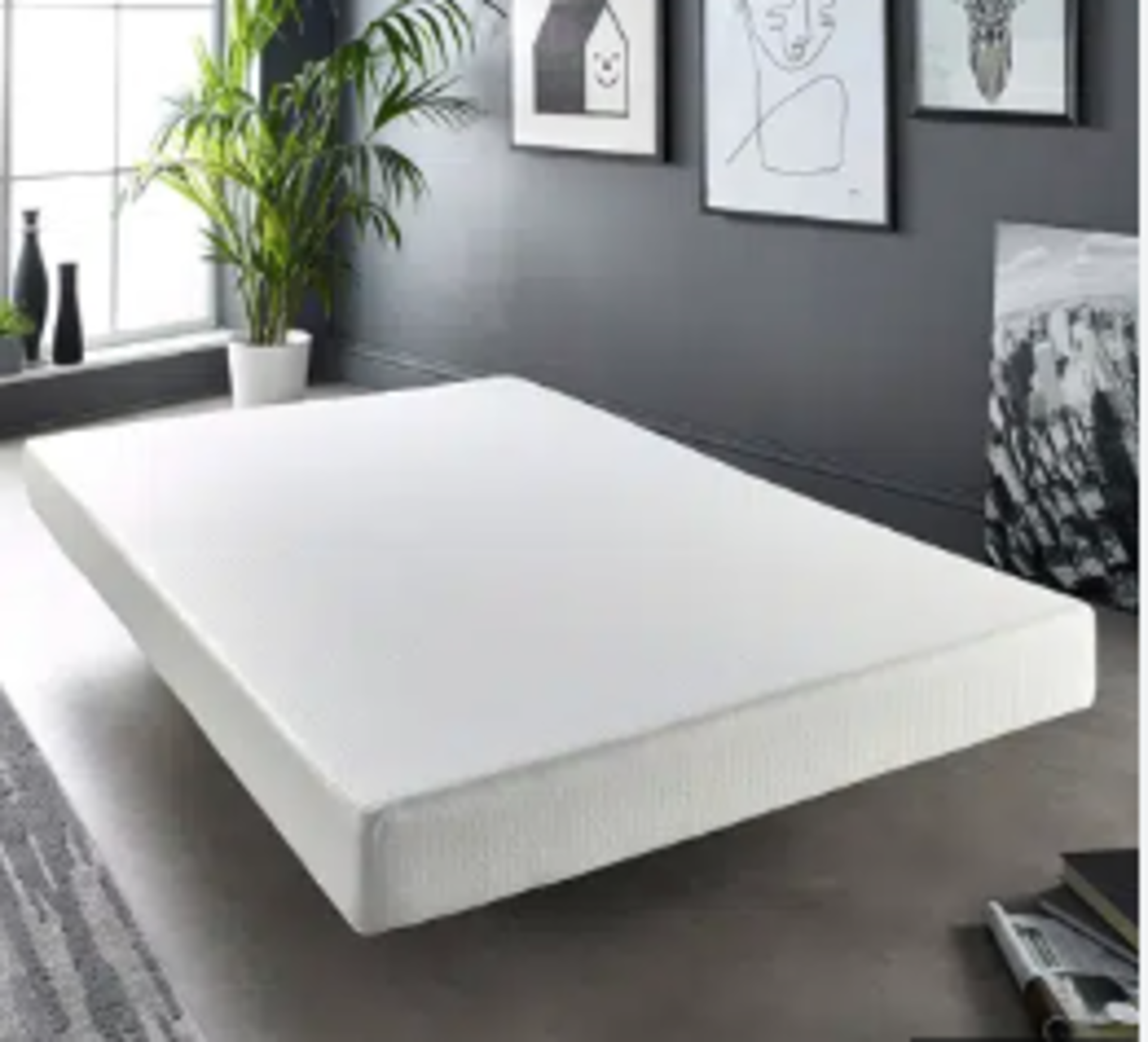 RRP £372 Symple Stuff Clasby Comfort Memory Foam Mattress, 25Cm High Size: Double (4'6) Ynhl1178.