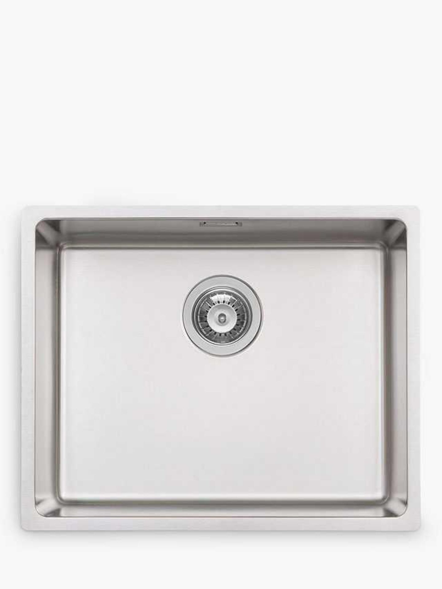 RRP £375 Boxed John Lewis Single Bowl Squared Kitchen Sink, Stainless Steel