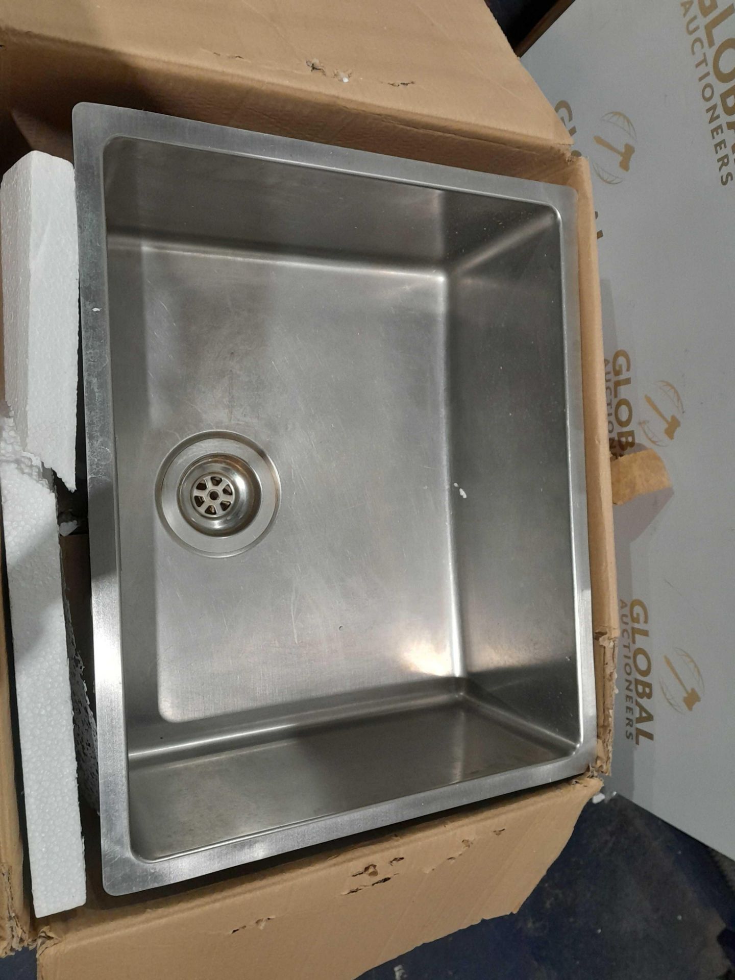 RRP £375 Boxed John Lewis Single Bowl Squared Kitchen Sink, Stainless Steel - Image 2 of 3