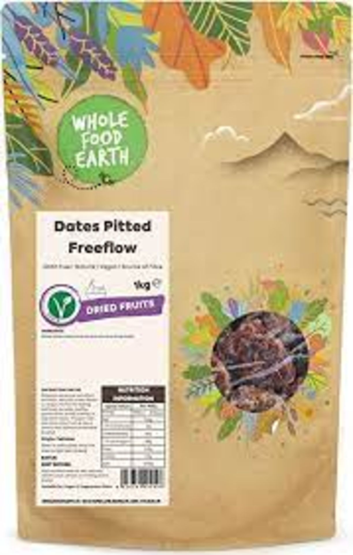 RRP £532 (Approx. Count 31) spW37d2105J 124 x Wholefood Earth Dates Pitted Freeflow 1kg | GMO Free |