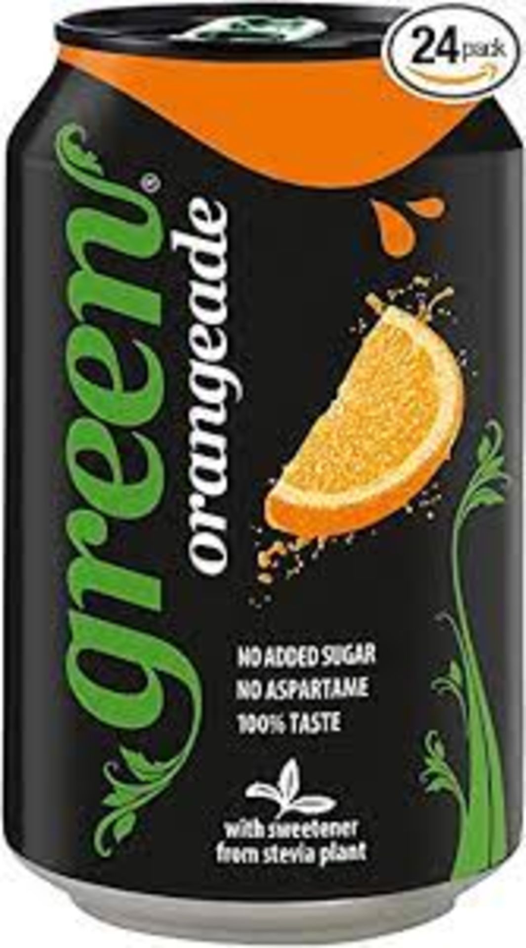 RRP £1616 (Approx. Count 64) spW47q9323o 58 x Green Orangeade Cans 24 Pack, No Added Sugar Soft