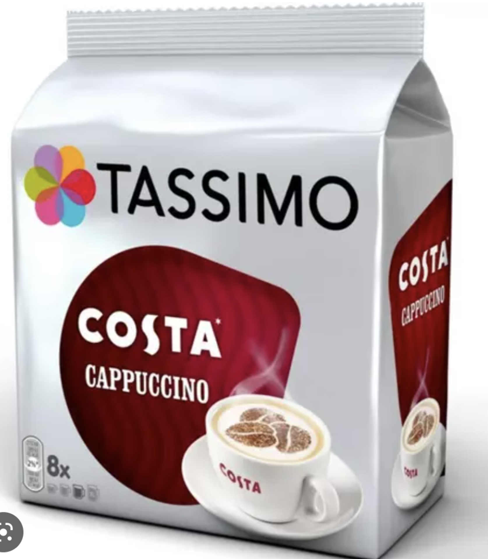 RRP £2681 (Approx. Count 166) spW29R4221Q 61 x Tassimo Costa Cappuccino Coffee Pods X8 (Pack of 5,