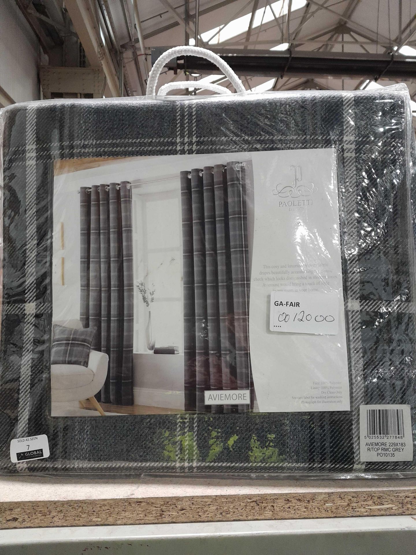 RRP £120 Lot Includes Bagged Grey Aviemore Grey Curtains (229Ãî183)(H)(New) - Image 2 of 2