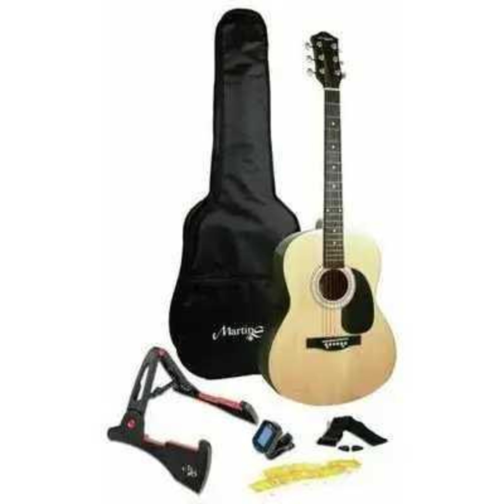 RRP £160 X2 Martin Smith W101 Full Size Acoustic Guitar Natural