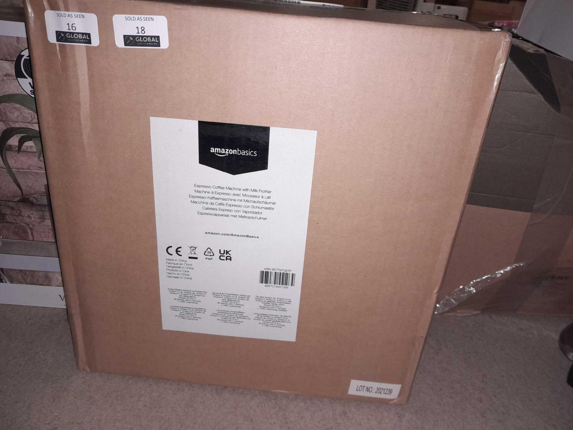 RRP £70 Lot Includes Boxed Amazon Basics Espresso Coffee Machine(New - Image 2 of 3