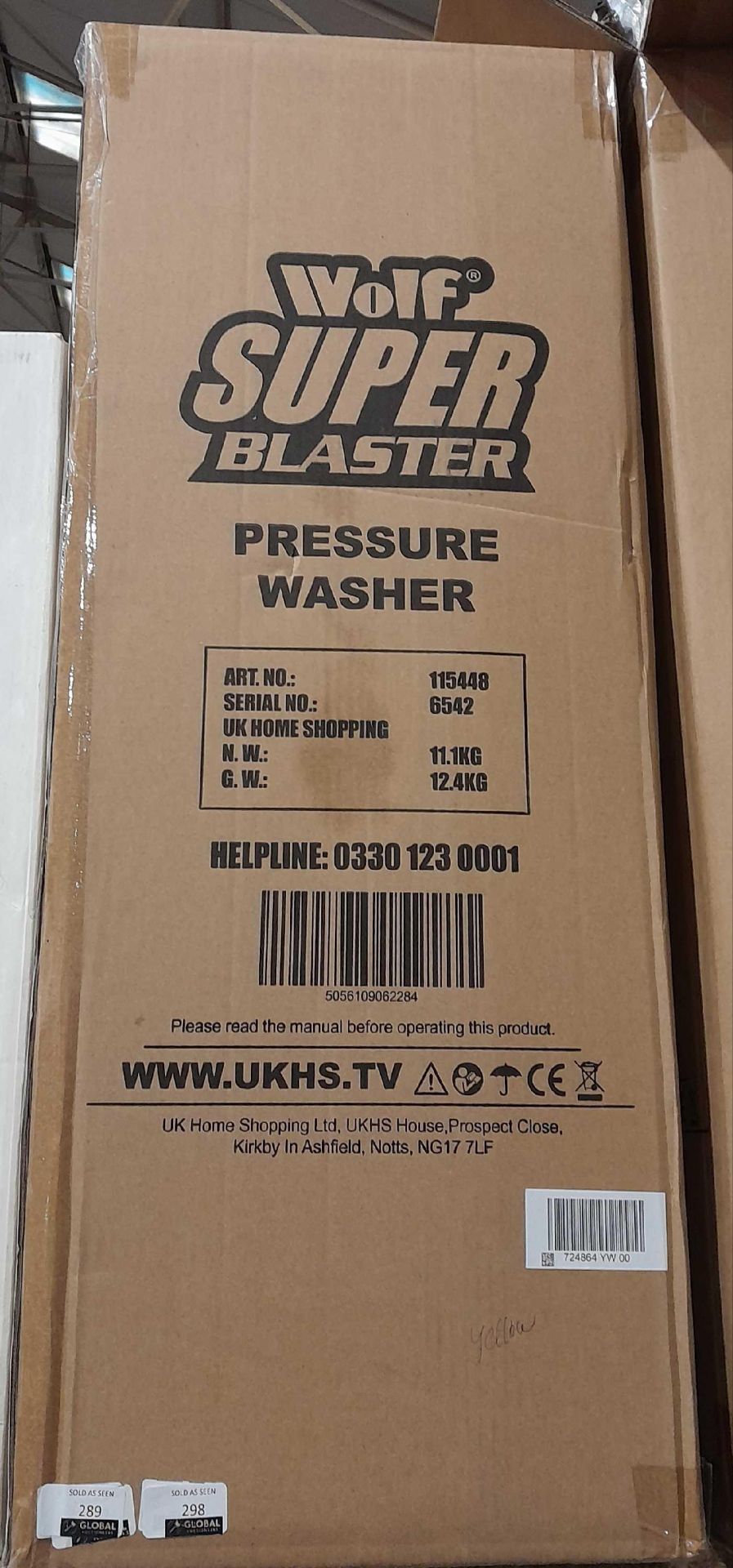 RRP £190 Wolf Pressure Washer With Super Blaster In Yellow - Image 2 of 2