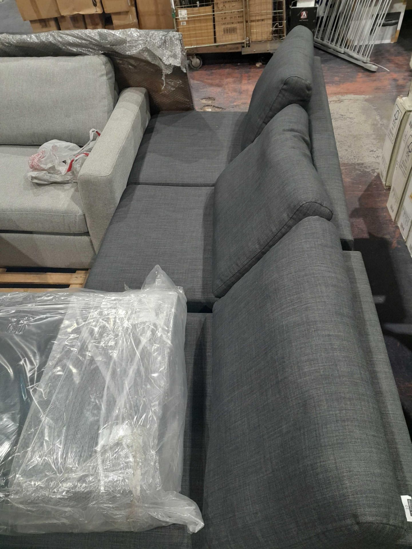 RRP £1400 John Lewis Splayed Arm Sofa Bed With Storage Dark Grey - Image 3 of 3