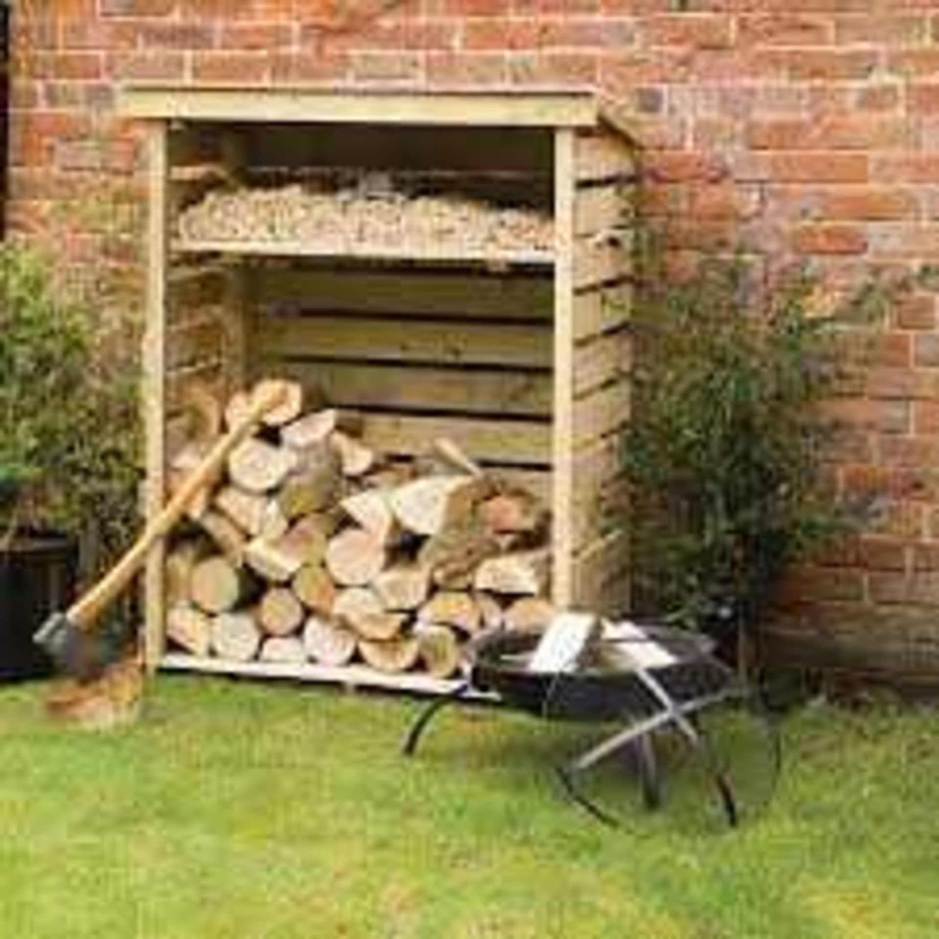 RRP £170 Lot To Contain Ketron 4Ftx2Ft Wooden Log Store