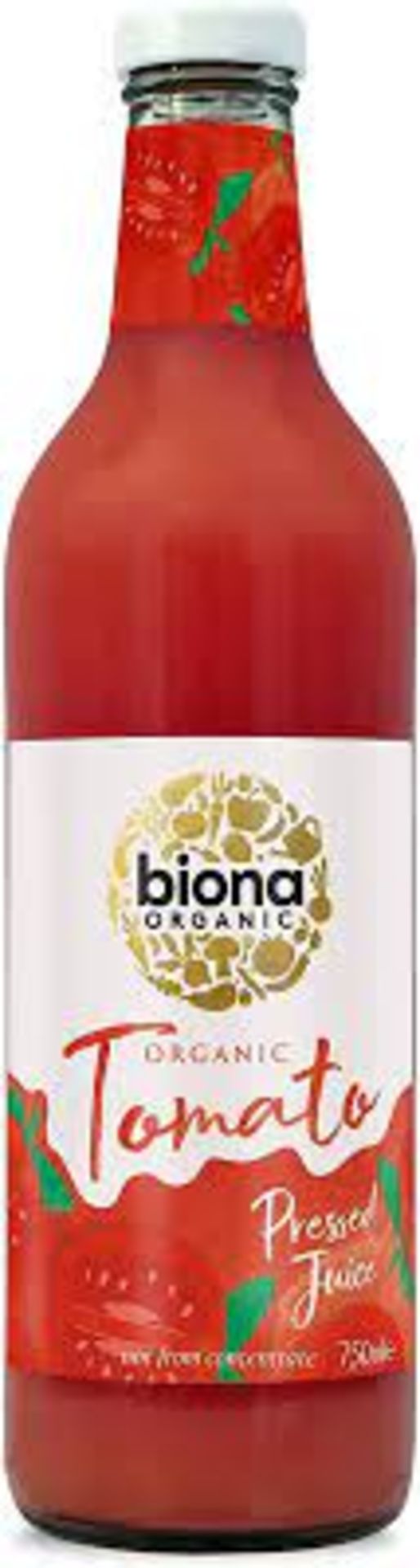 RRP £1360 (Approx. Count 77) Spw48Z6097P 70 x Biona Organic Tomato Juice Pressed 750 ml - Pack of