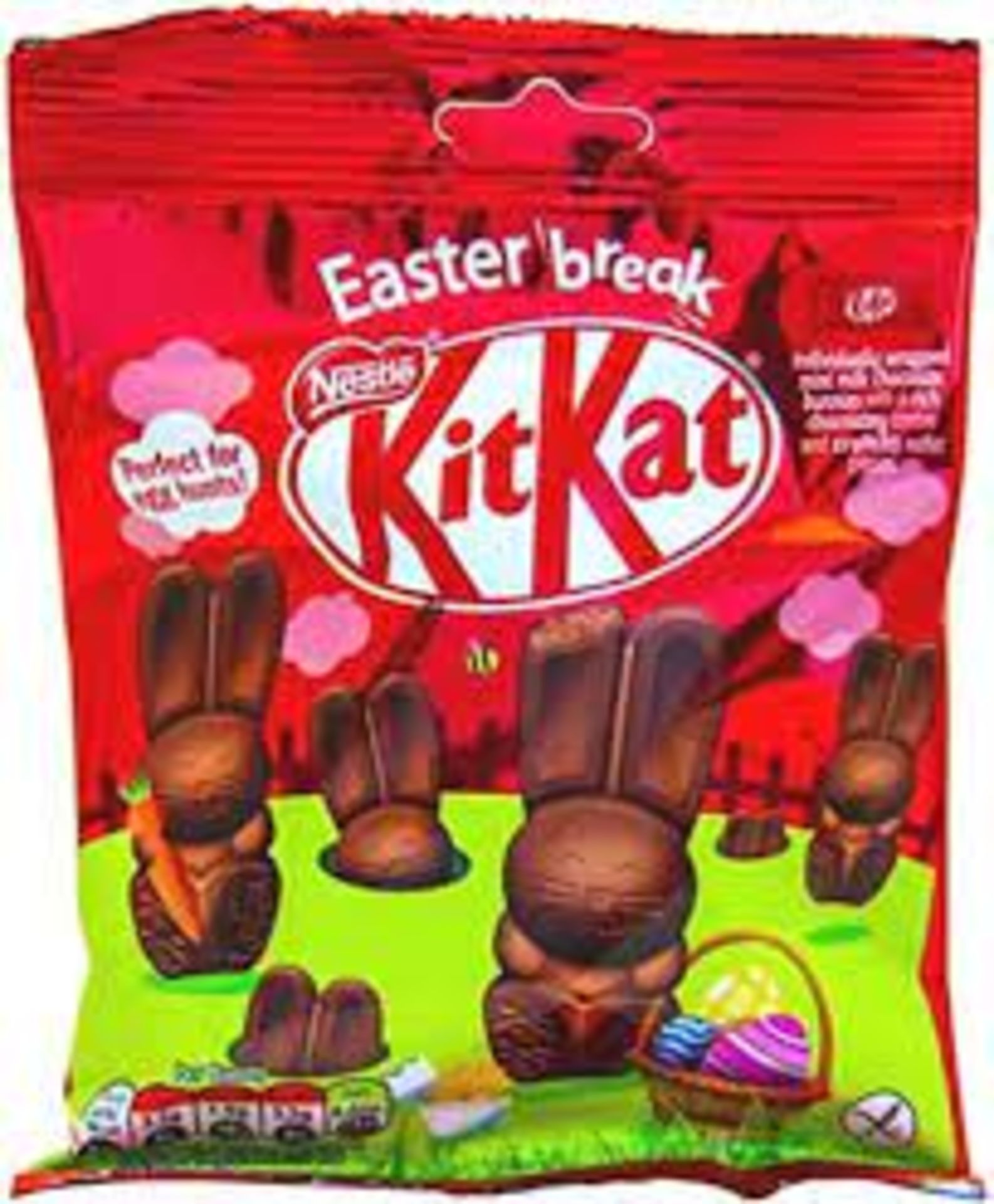 RRP £673 (Approx. Count 61) spW0H28561T (1) 8 x Kit Kat Bunny Milk Chocolate Easter Figure Sharing
