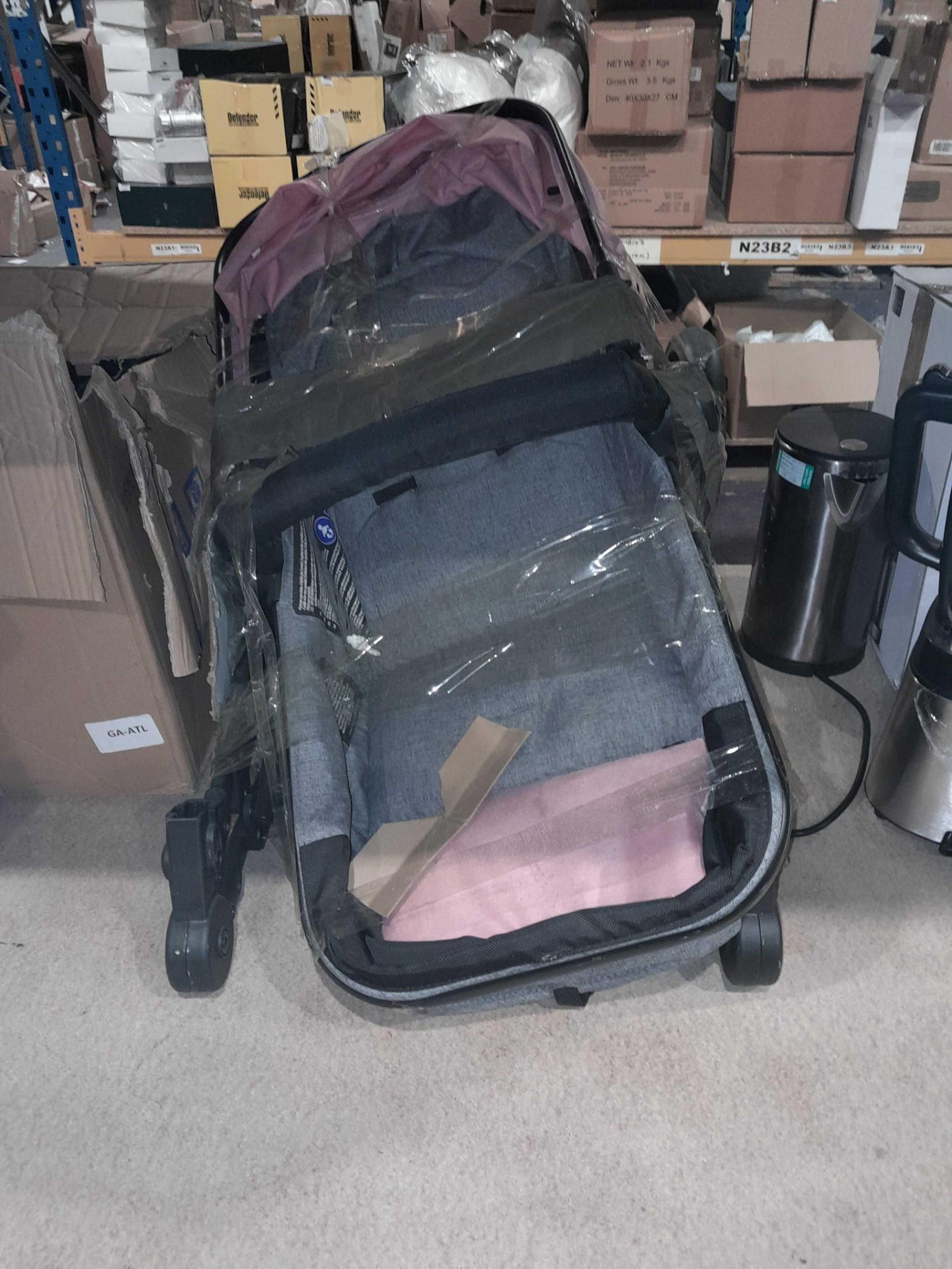 RRP £180 lot to contain kinderkraft stroller in pink - Image 3 of 4