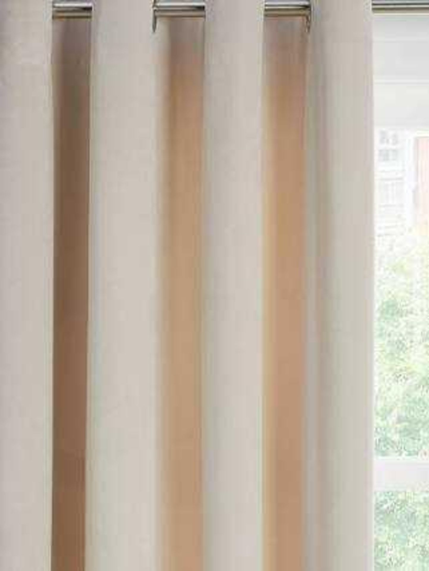 RRP £210 Lot To Contain One Pair Of Eyelet Curtains Velvet Champagne 228X228Cm