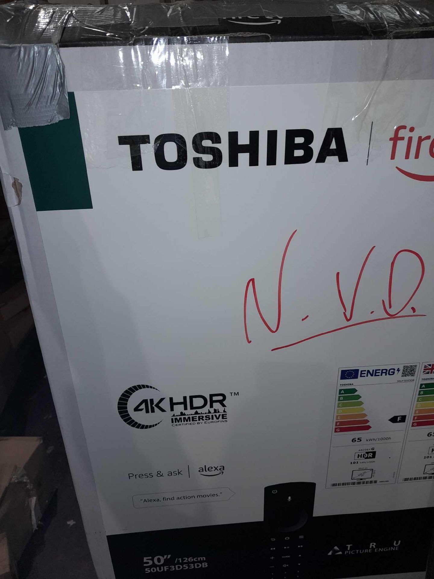 RRP £300 Lot To Contain Toshiba 50" 4Khdr Tv - 50Uf3F53 - Image 2 of 2