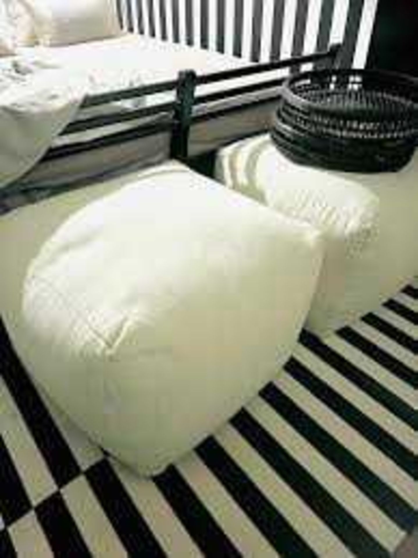 RRP £200 Lot To Contain X2 Kelly Hoppen Pouffe In Cream